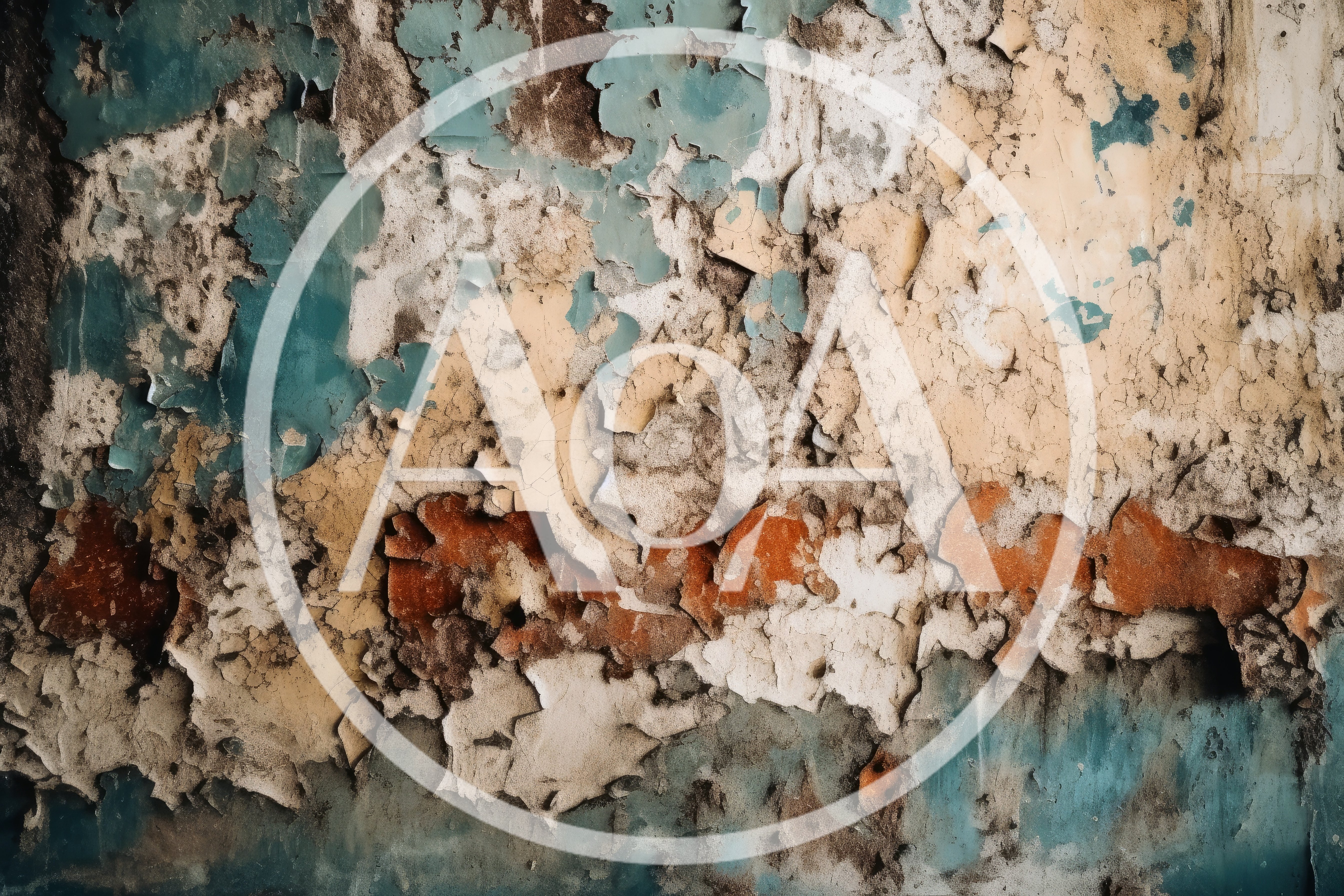 Distressed Wall With Peeling Layers Of Old Paint