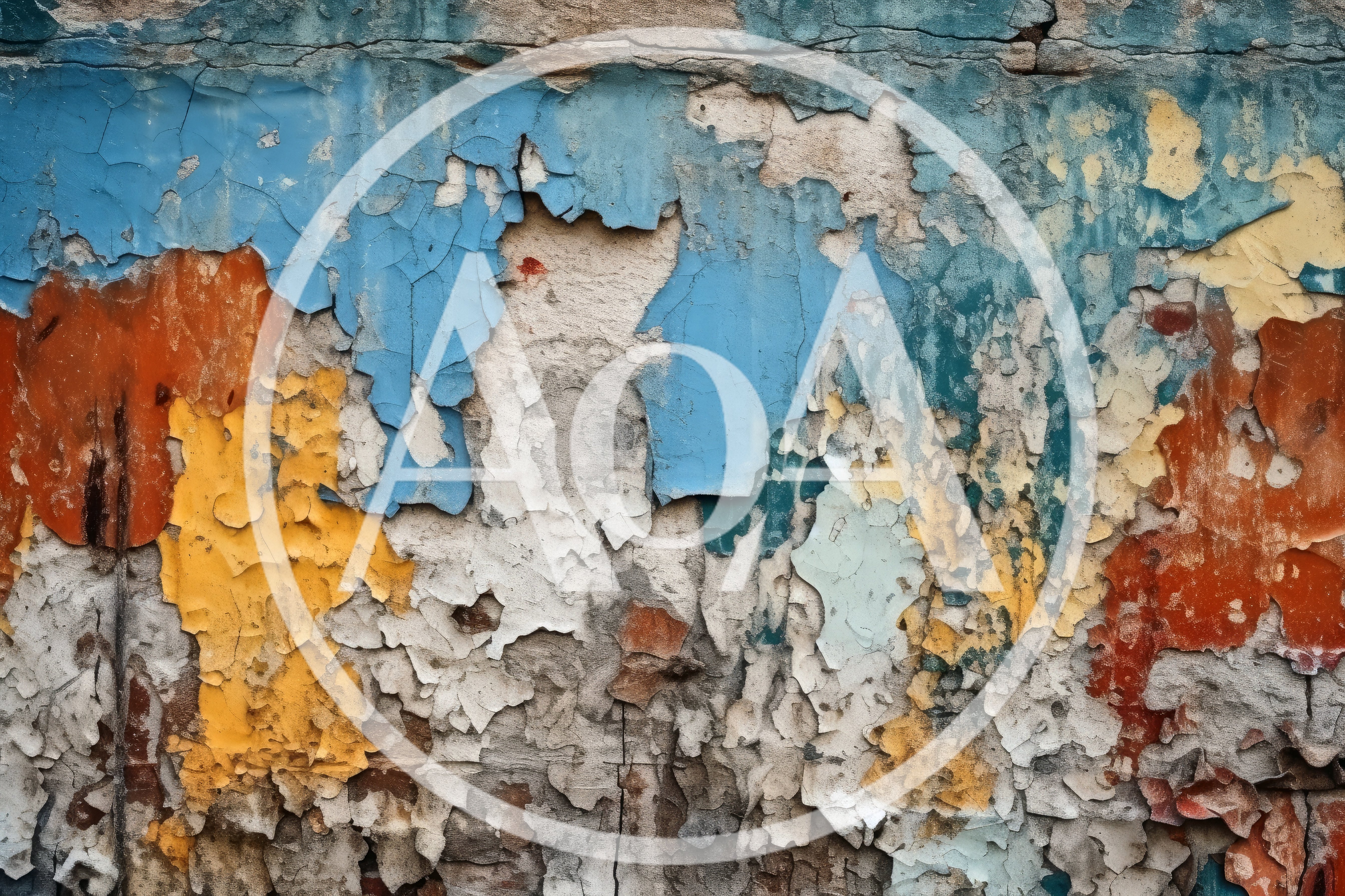Weathered Wall With Peeling Layers Of Colorful Paint