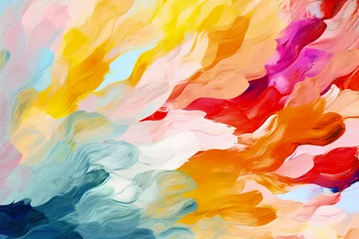 Abstract Oil Painting With Vibrant Swirling Brushstrokes