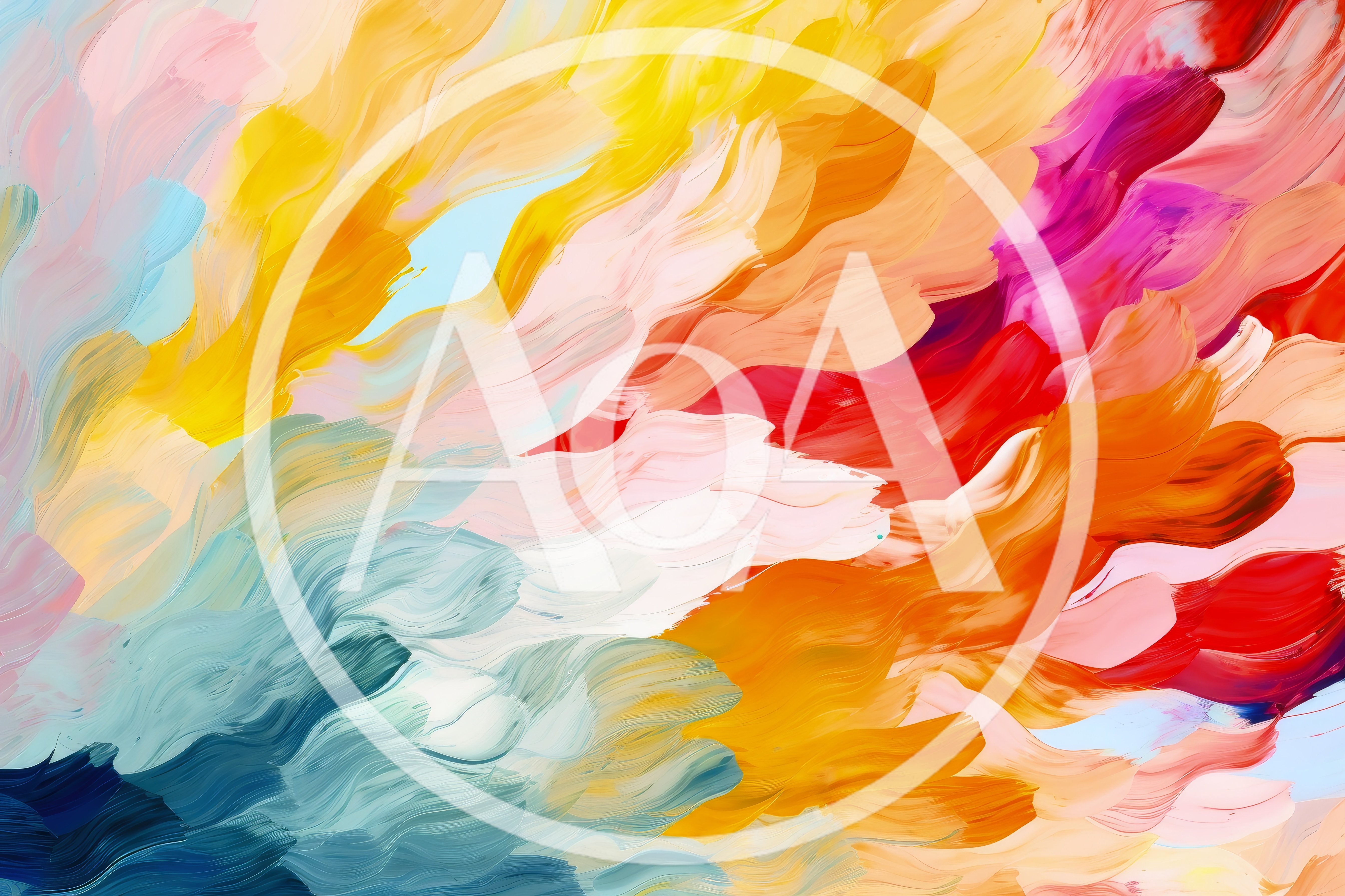 Abstract Oil Painting With Vibrant Swirling Brushstrokes