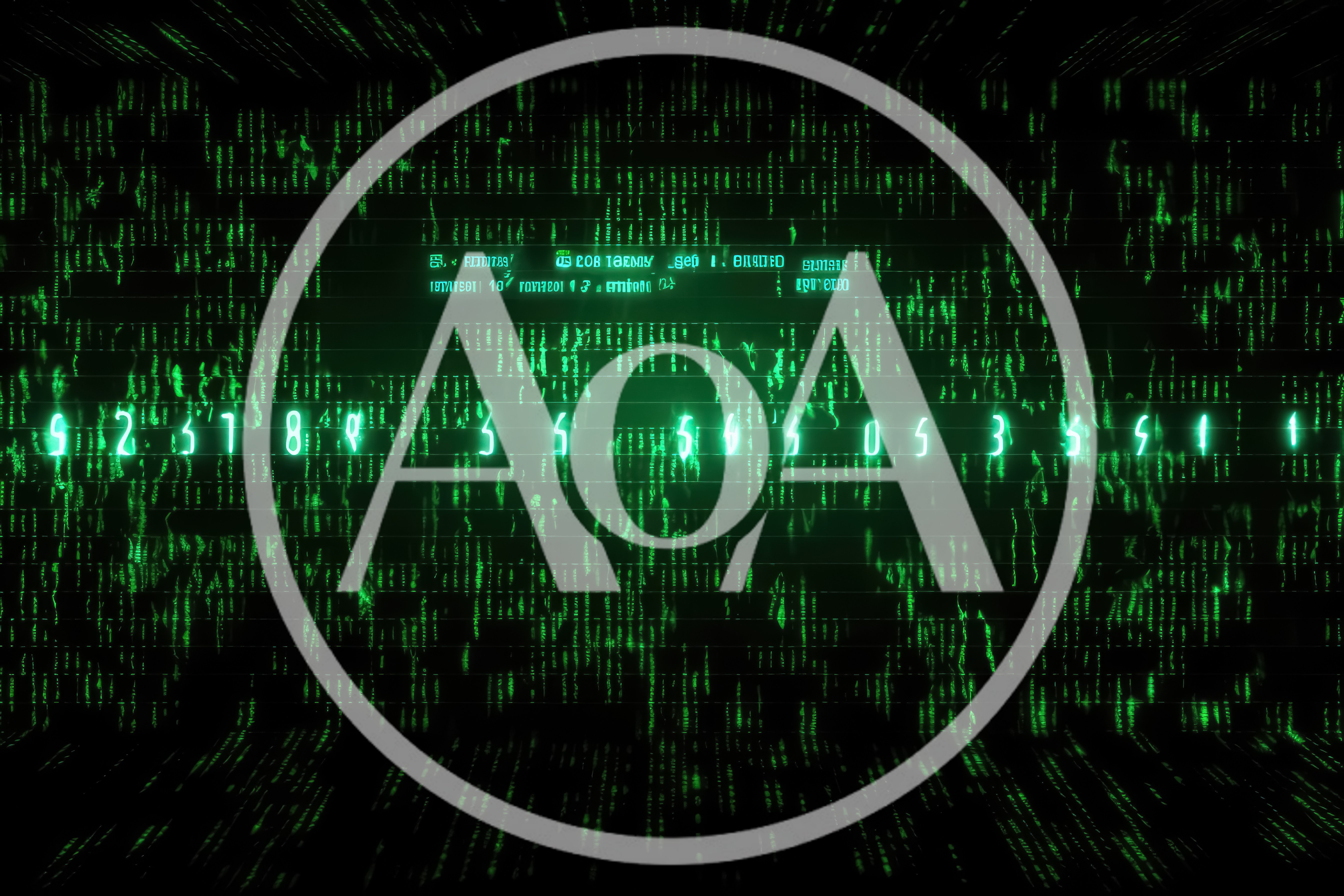 Digital Matrix Code Stream With Glowing Numbers