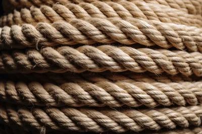 Coiled Natural Fiber Rope Texture Close Up