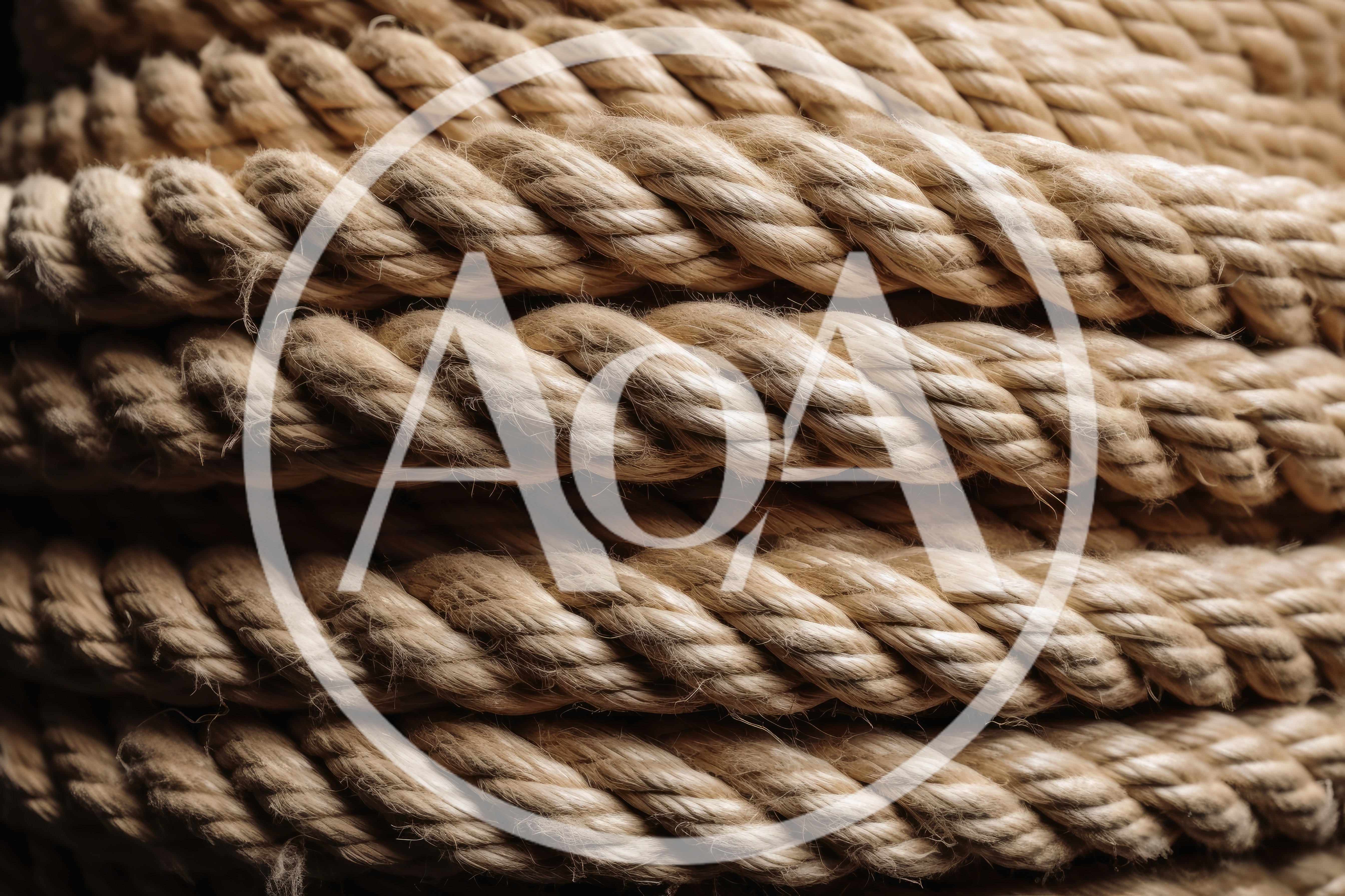 Coiled Natural Fiber Rope Texture Close Up
