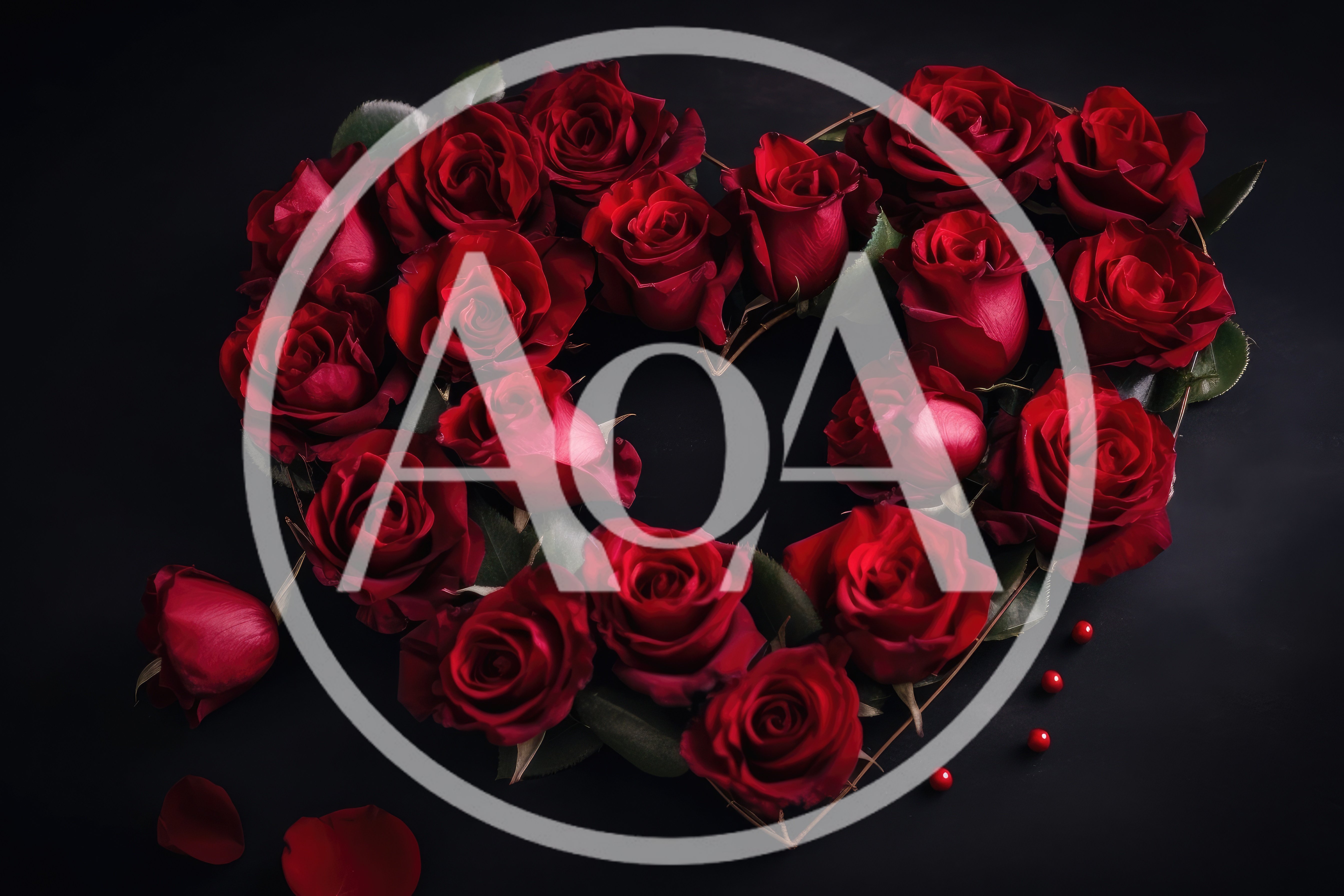 Heart Shaped Arrangement Of Red Roses