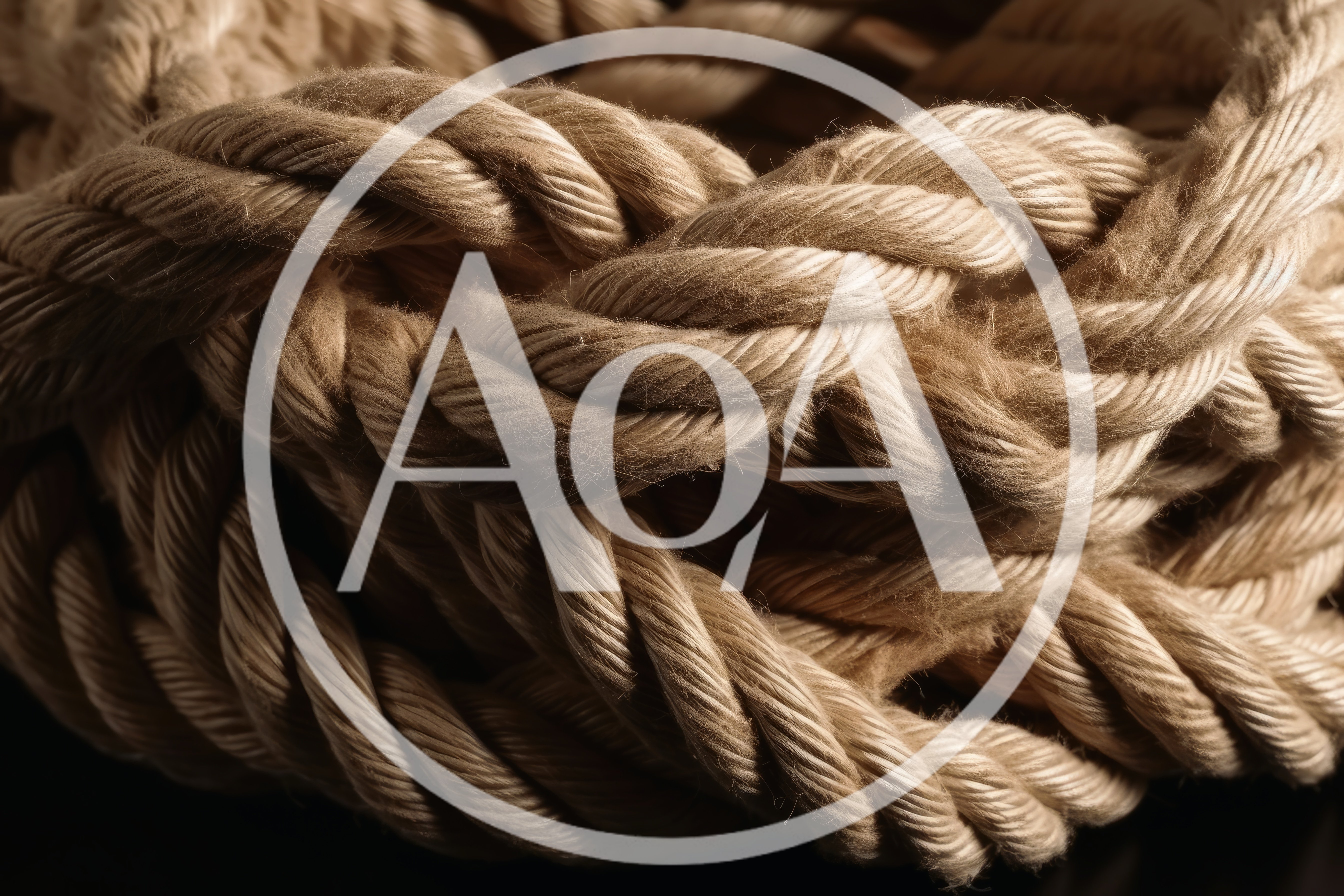 Close Up Of Coiled Natural Fiber Rope