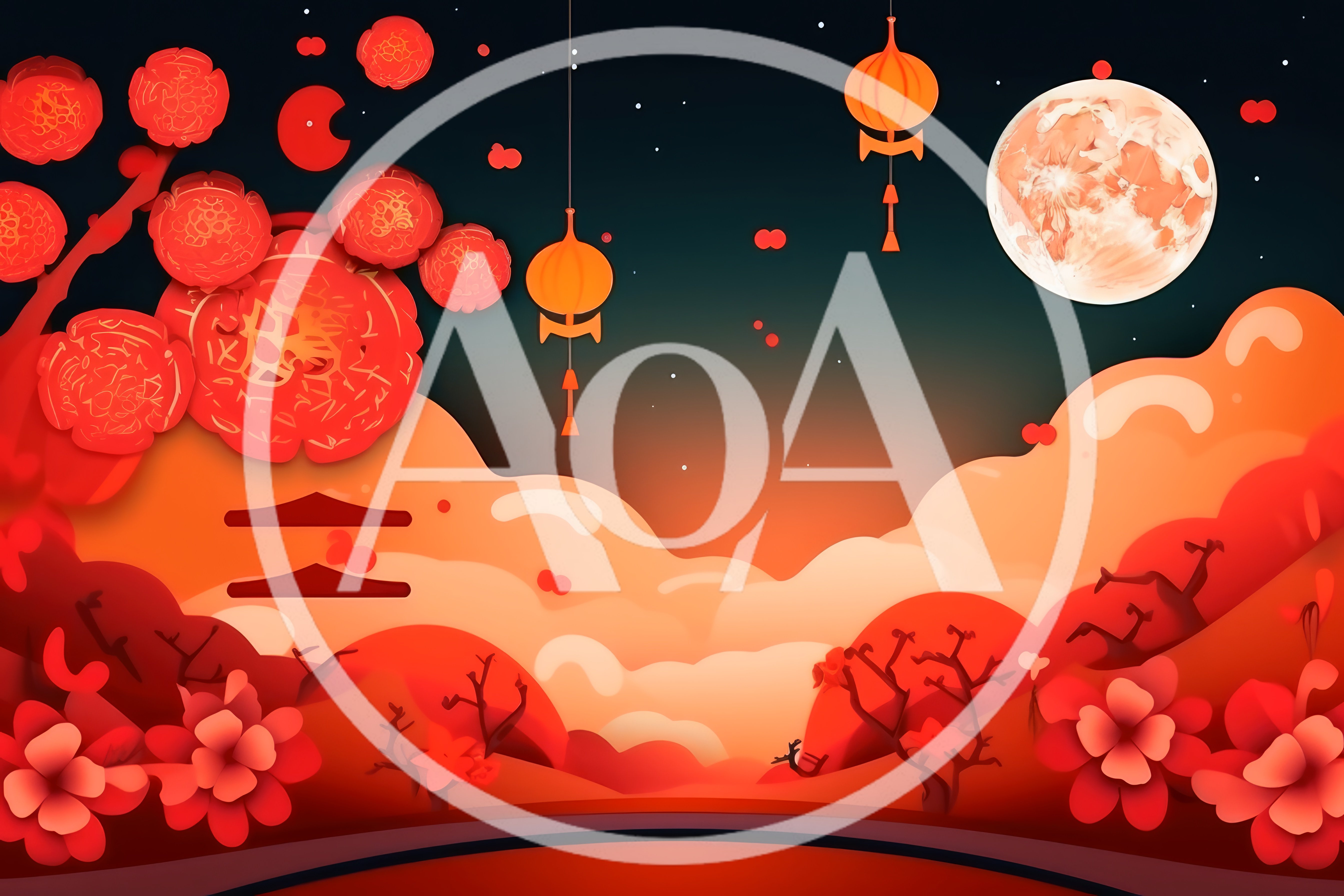 Mid Autumn Festival Paper Cut Illustration