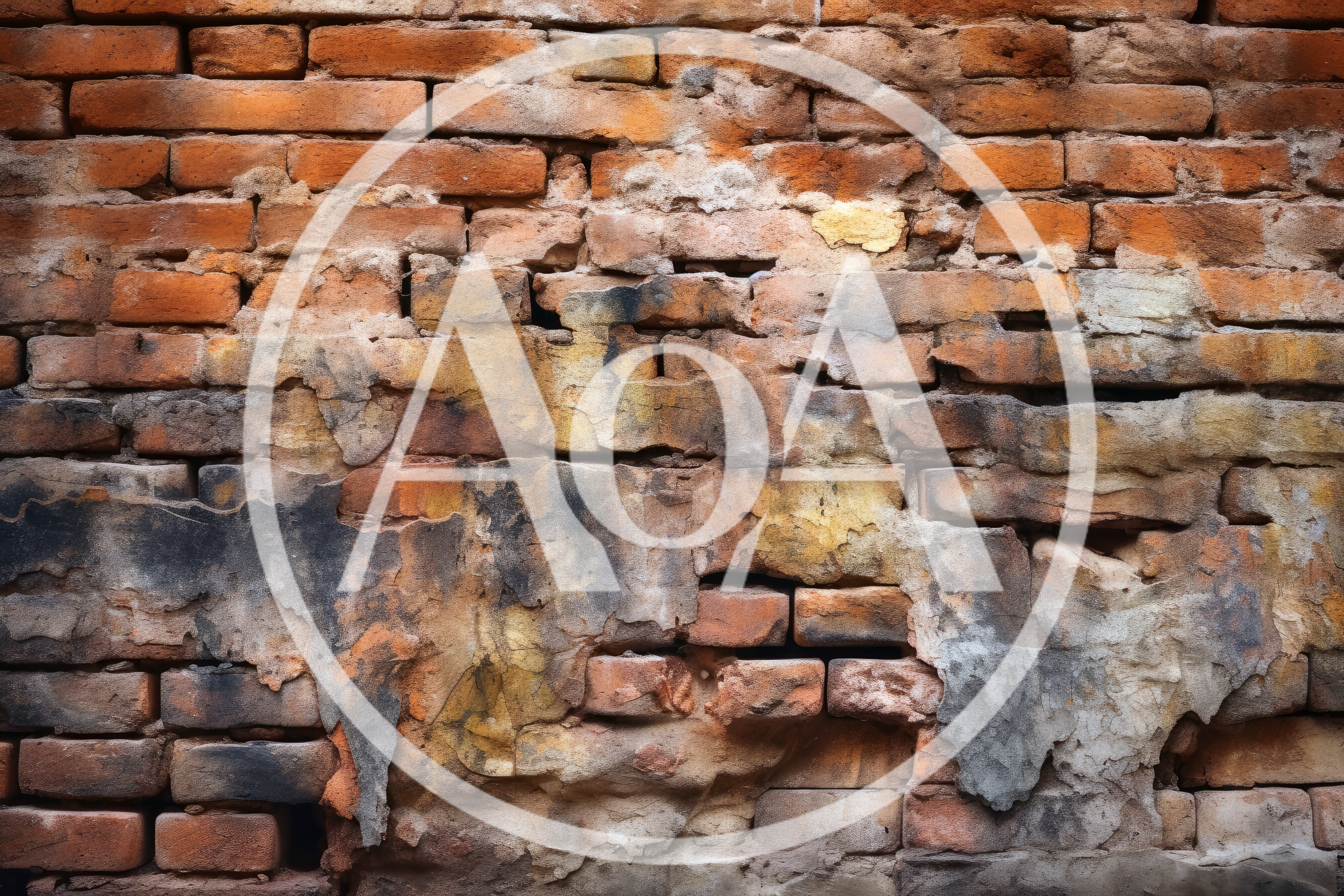 Weathered Old Brick Wall With Crumbling Plaster