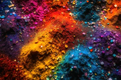 Vibrant Holi Powder And Glitter Texture Background