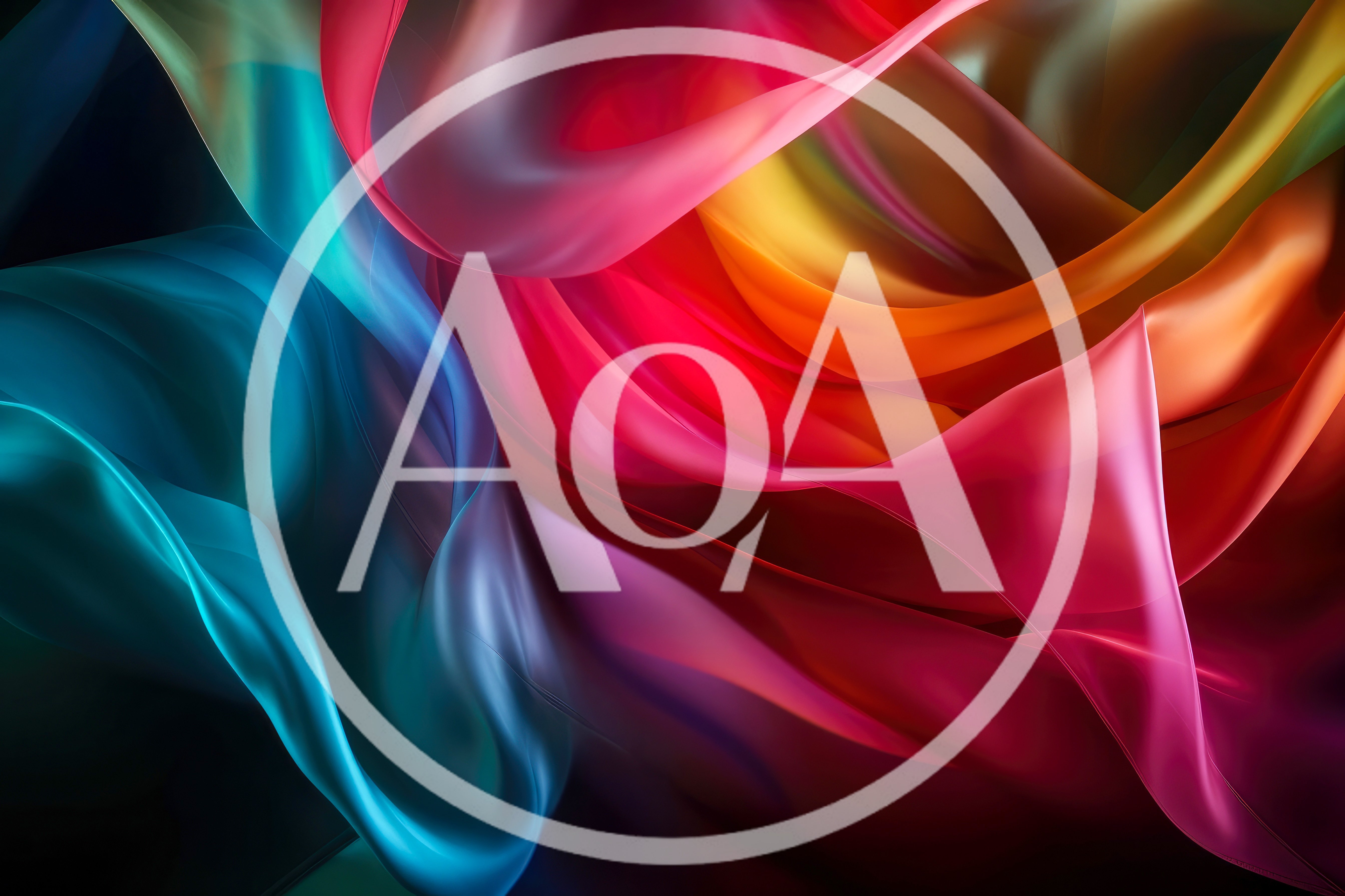 Abstract Flowing Silk Fabric With Vibrant Gradient Colors