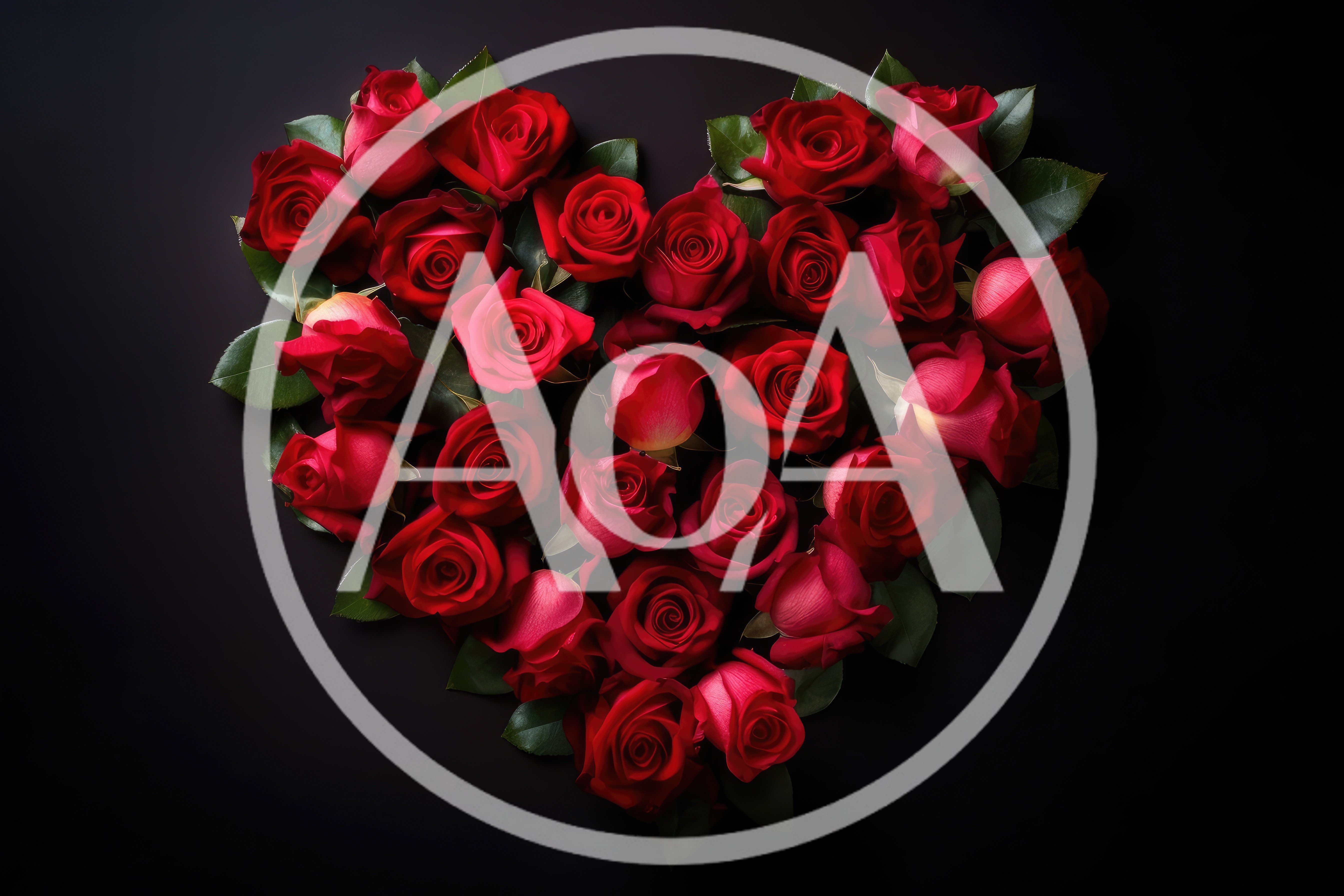 Heart Shape Arrangement Of Red Roses