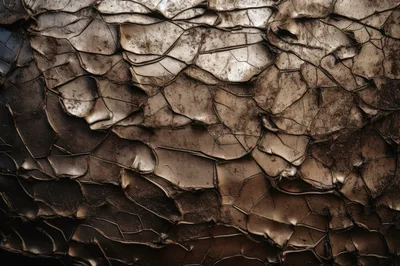 Cracked Mud Texture With Dried Earth Patterns