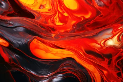 Abstract Liquid Flowing Red And Black Paint