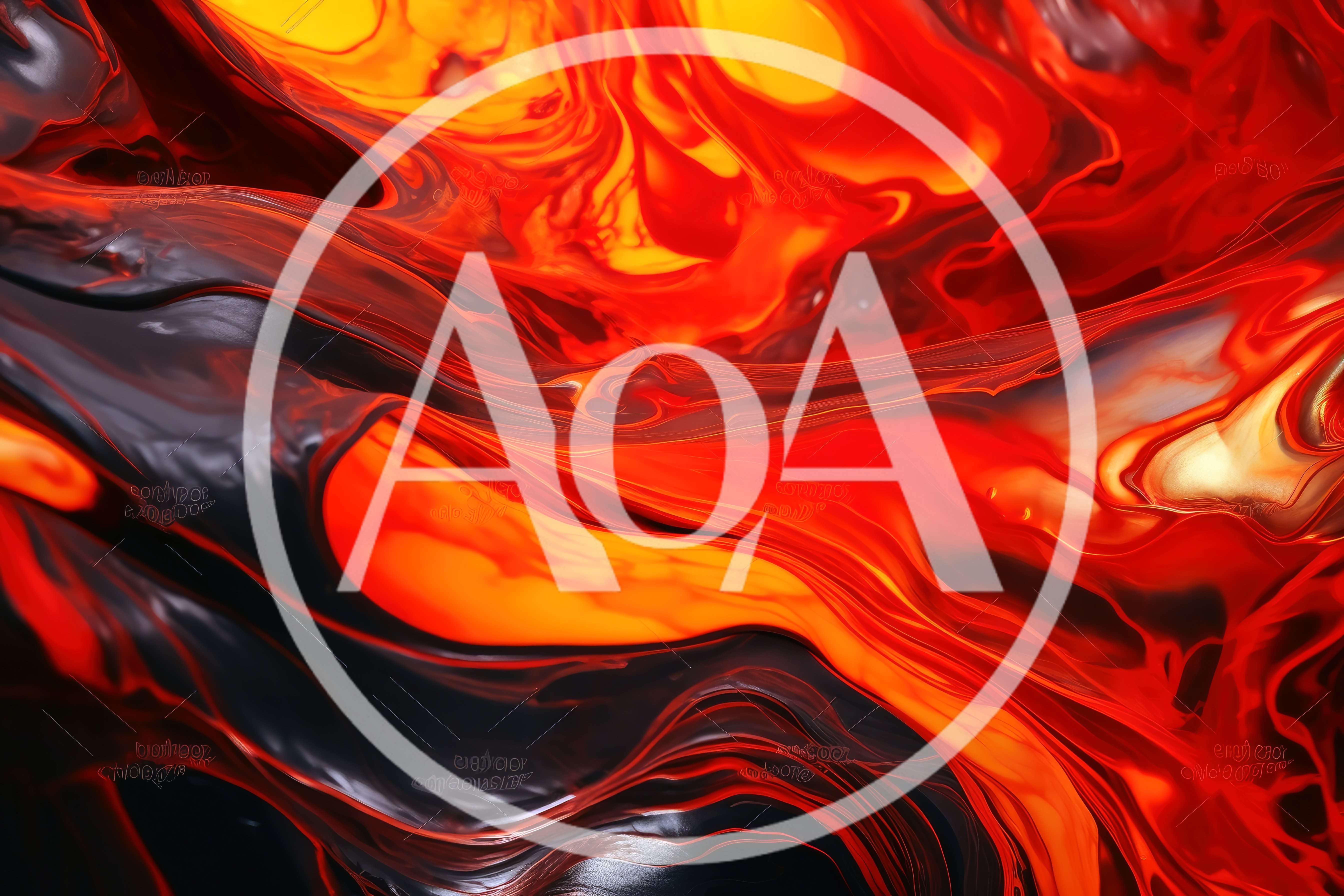 Abstract Liquid Flowing Red And Black Paint