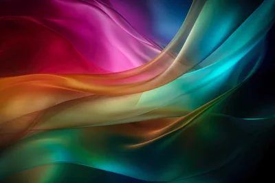 Abstract Flowing Silk Fabric With Vibrant Gradient Colors
