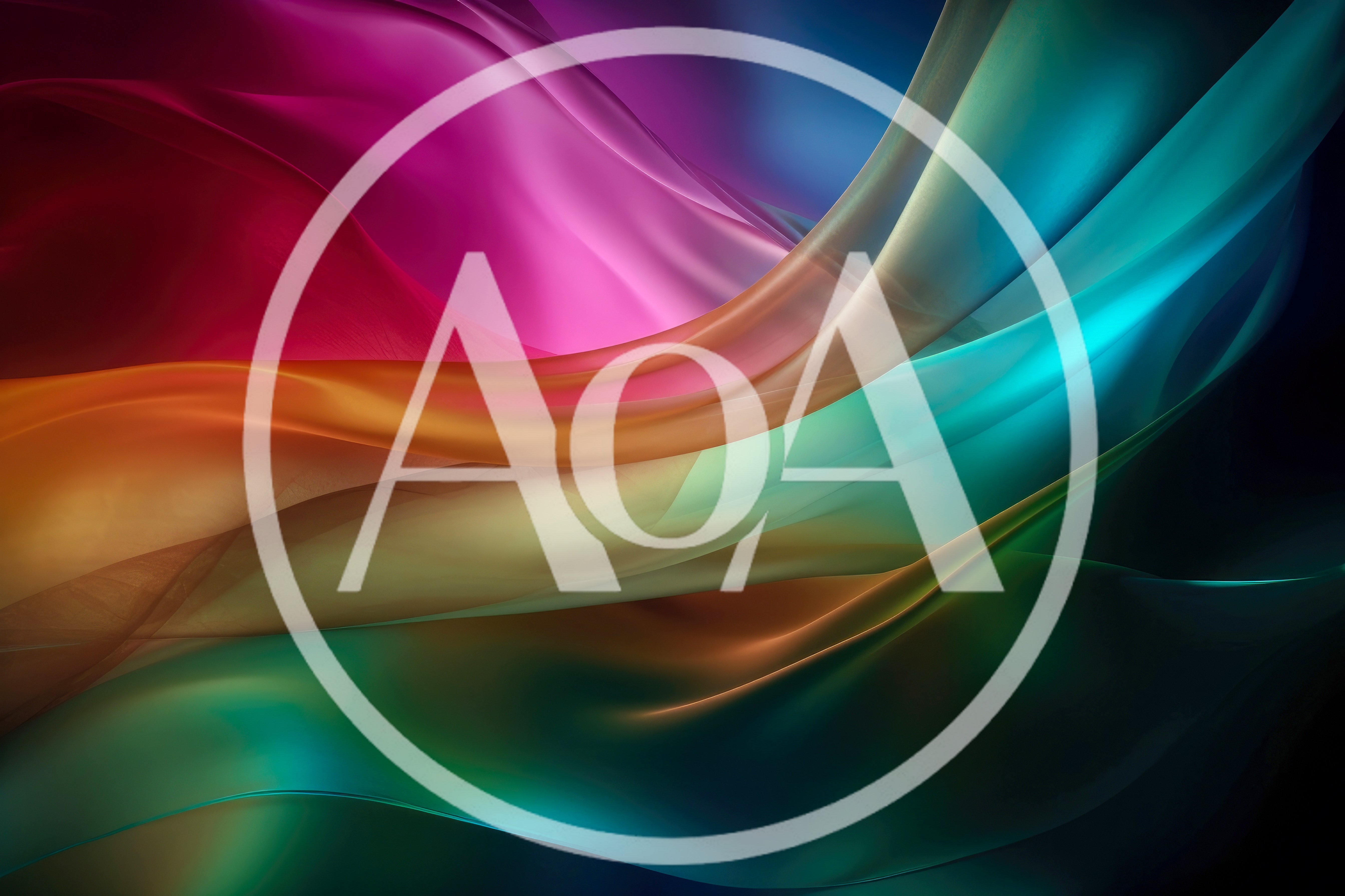 Abstract Flowing Silk Fabric With Vibrant Gradient Colors