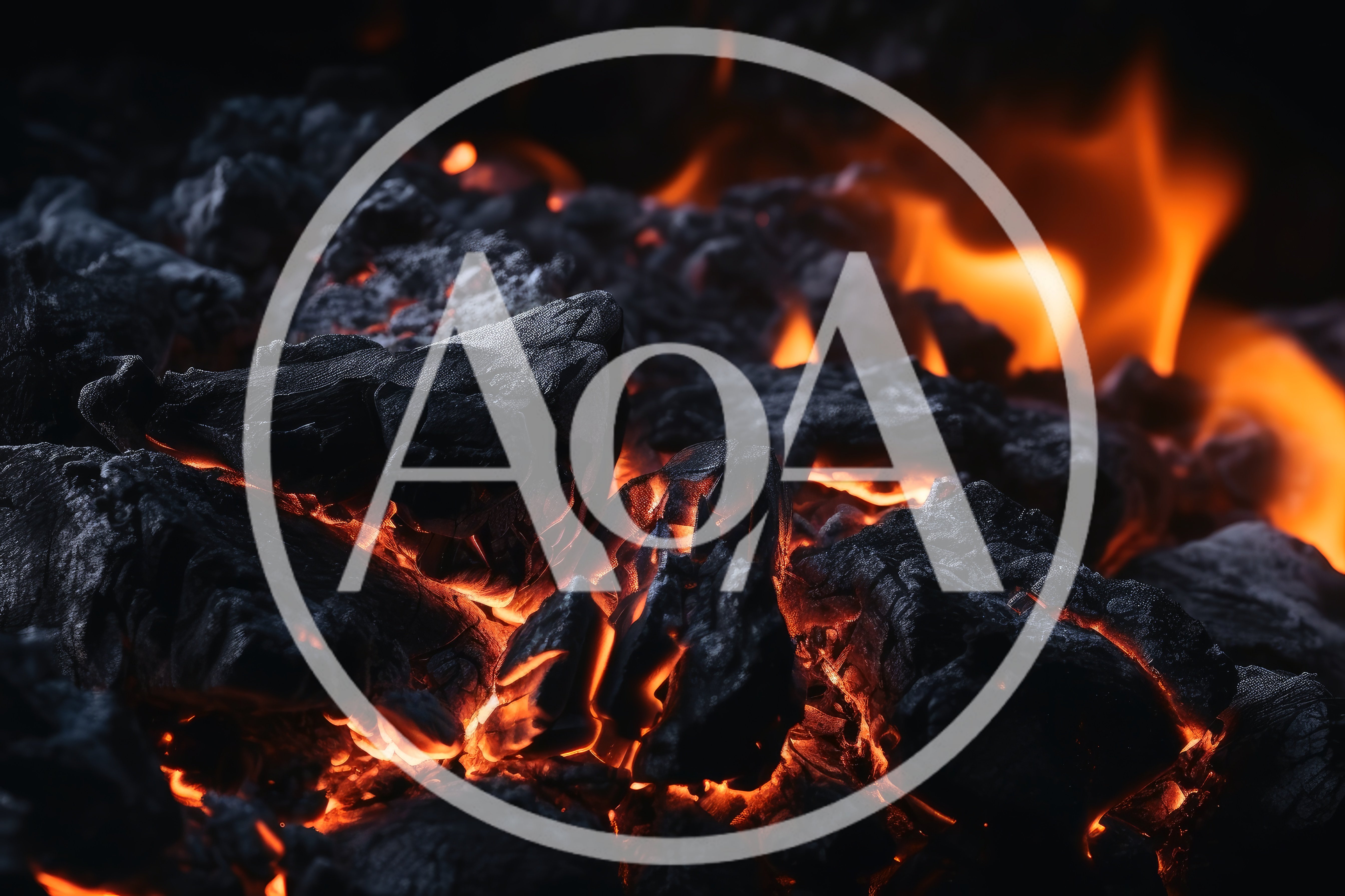 Glowing Hot Charcoal Embers In A Fireplace