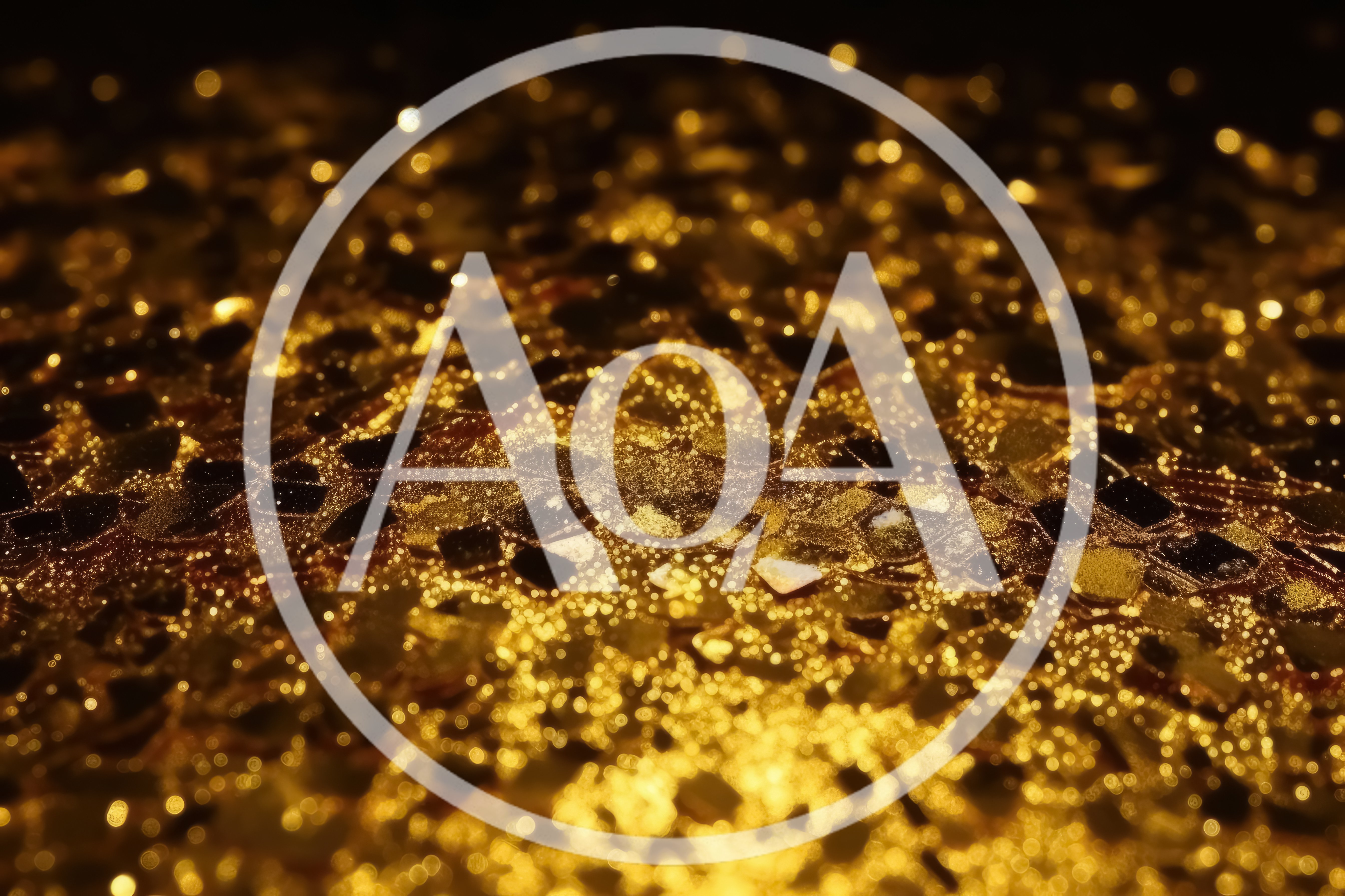 Macro View Of Shimmering Gold Glitter Particles