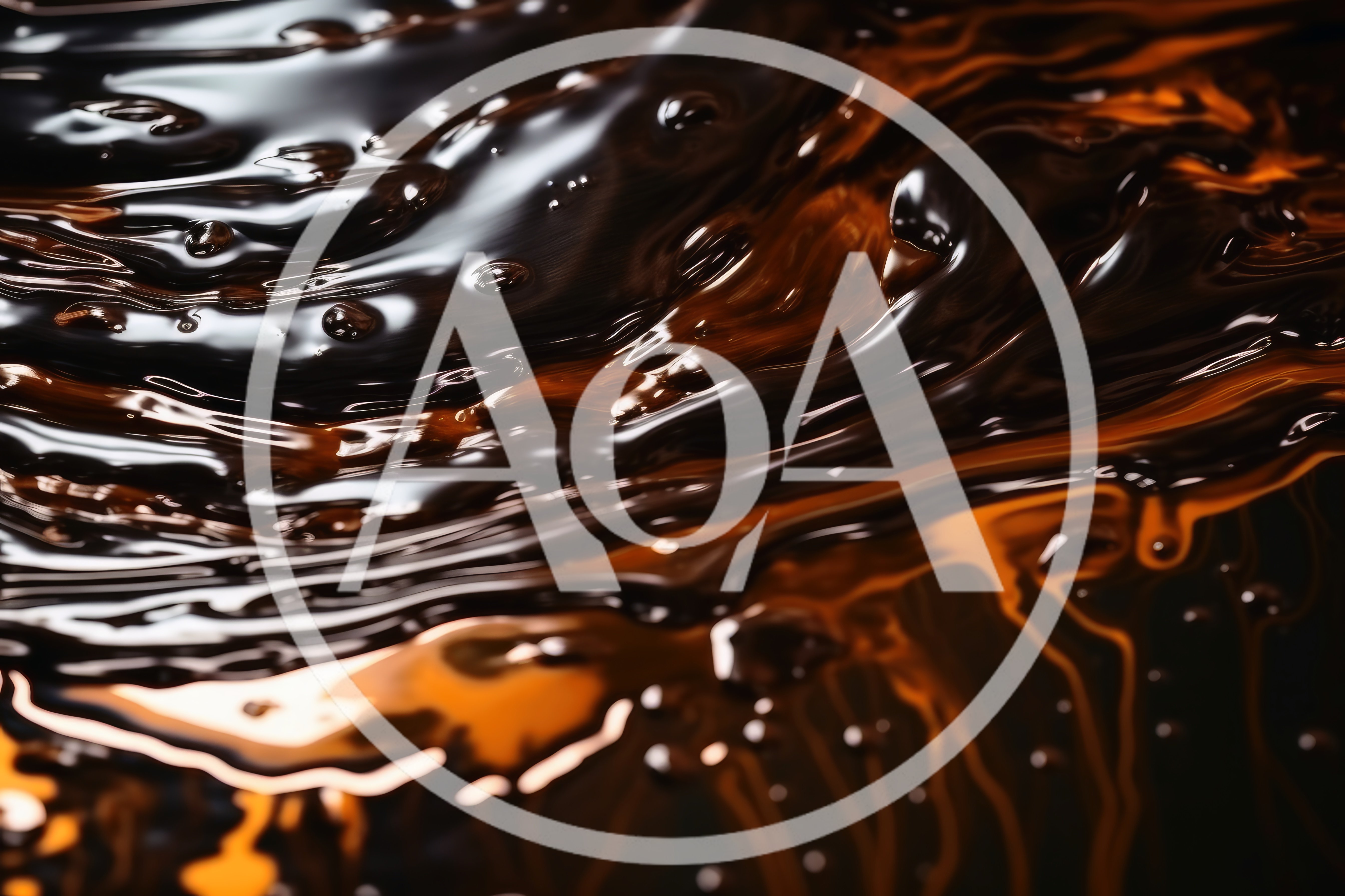 Abstract Liquid Flow Of Molten Dark Chocolate And Caramel