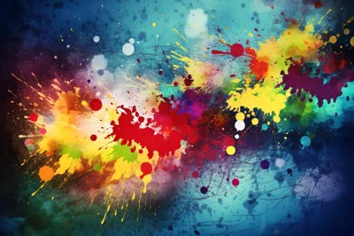 Abstract Colorful Paint Splatter Background