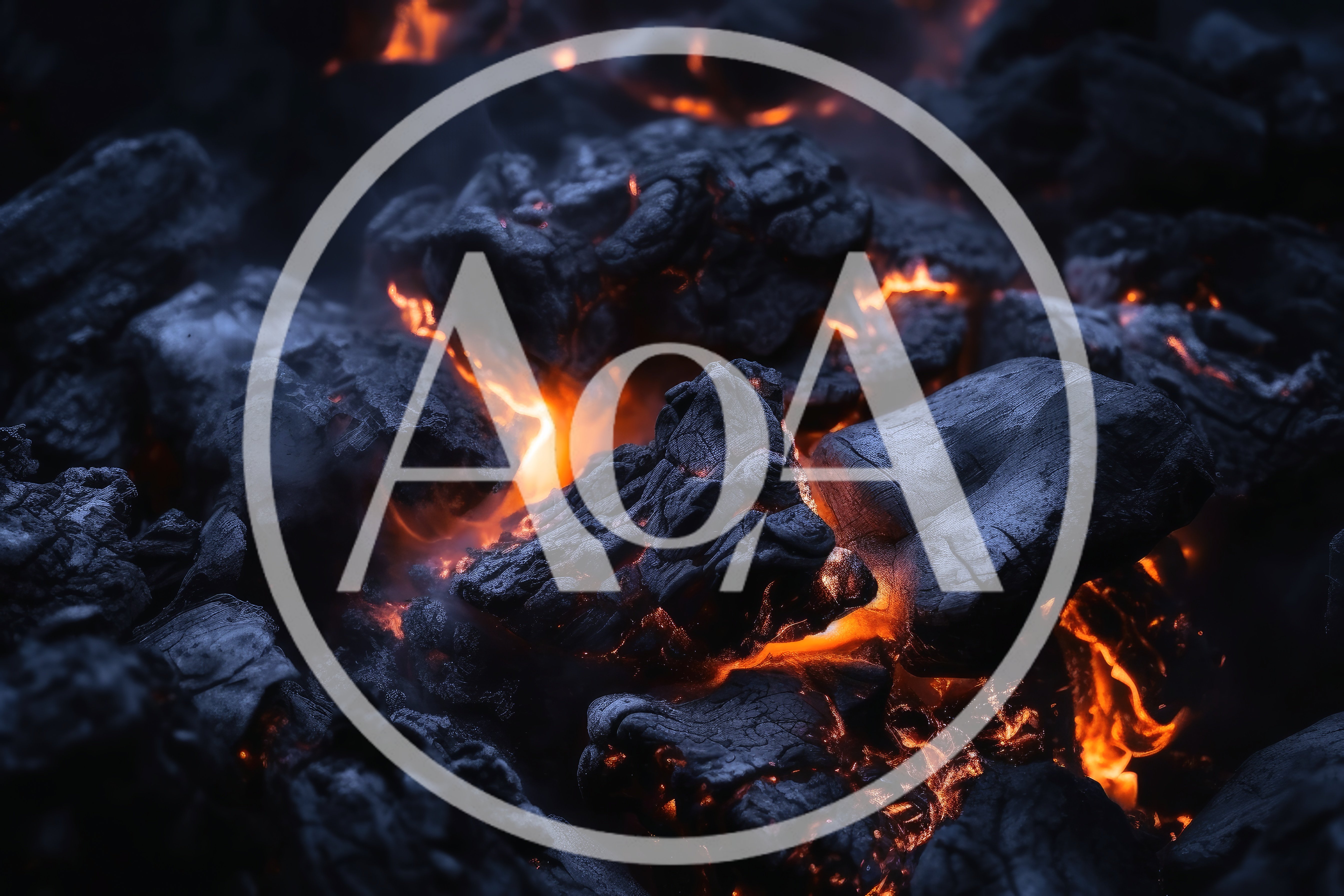 Glowing Hot Charcoal Embers In A Fire Pit