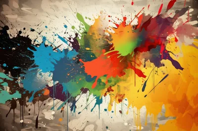 Abstract Colorful Paint Splatter Background