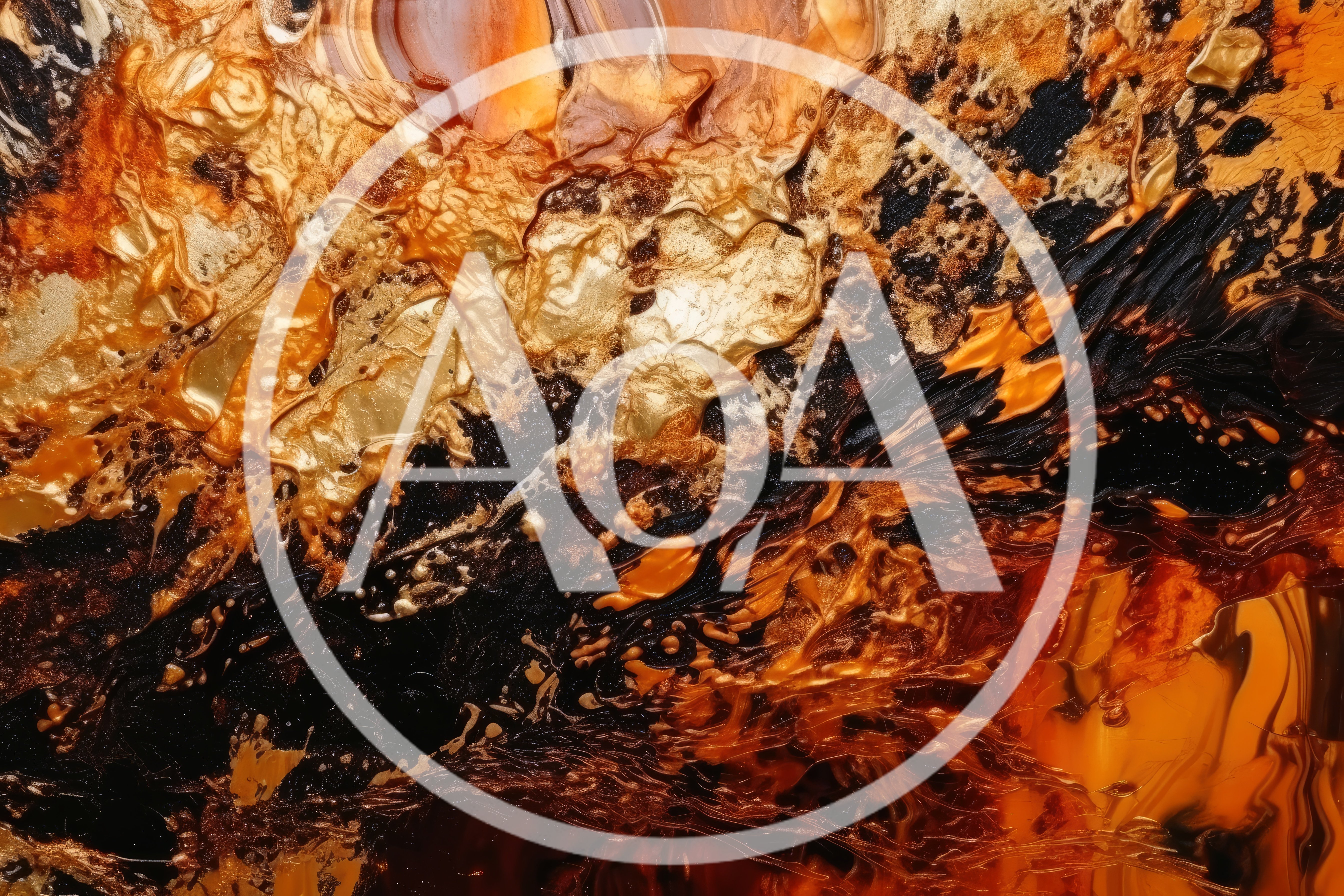 Abstract Fluid Art With Gold And Black Swirls