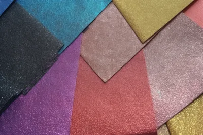 Assorted Colors Of Textured Metallic Paper Sheets