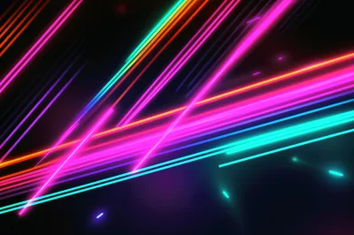Abstract Neon Light Streaks Motion Background