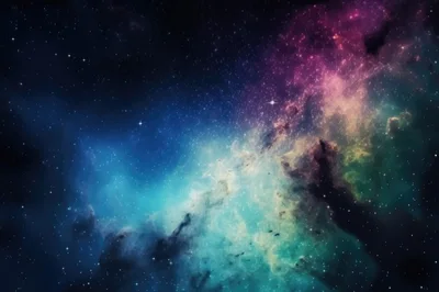 Vibrant Deep Space Nebula With Glowing Stars