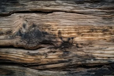 Weathered Wooden Log Texture With Natural Knot