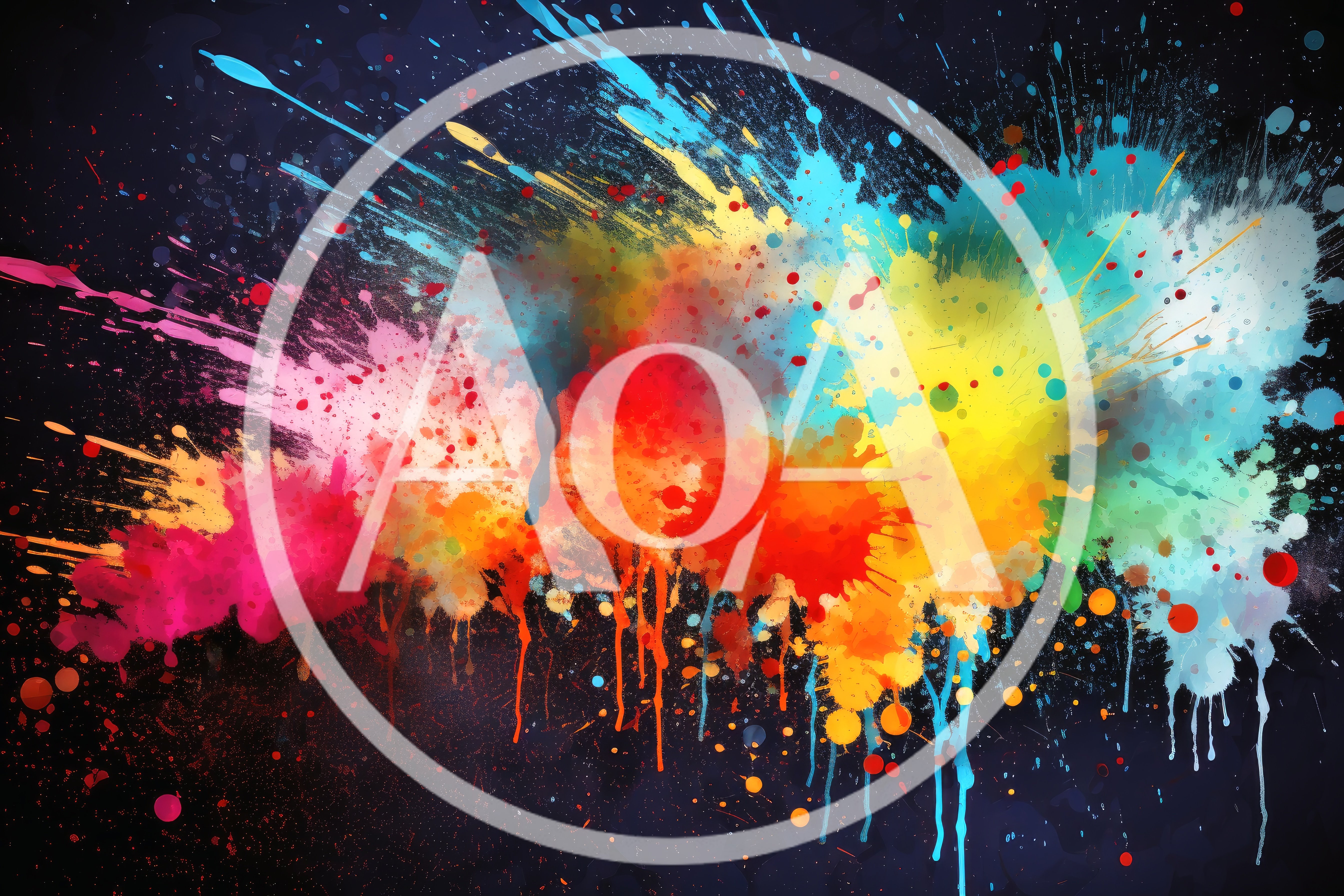 Vibrant Multi Colored Paint Splatter Abstract Background