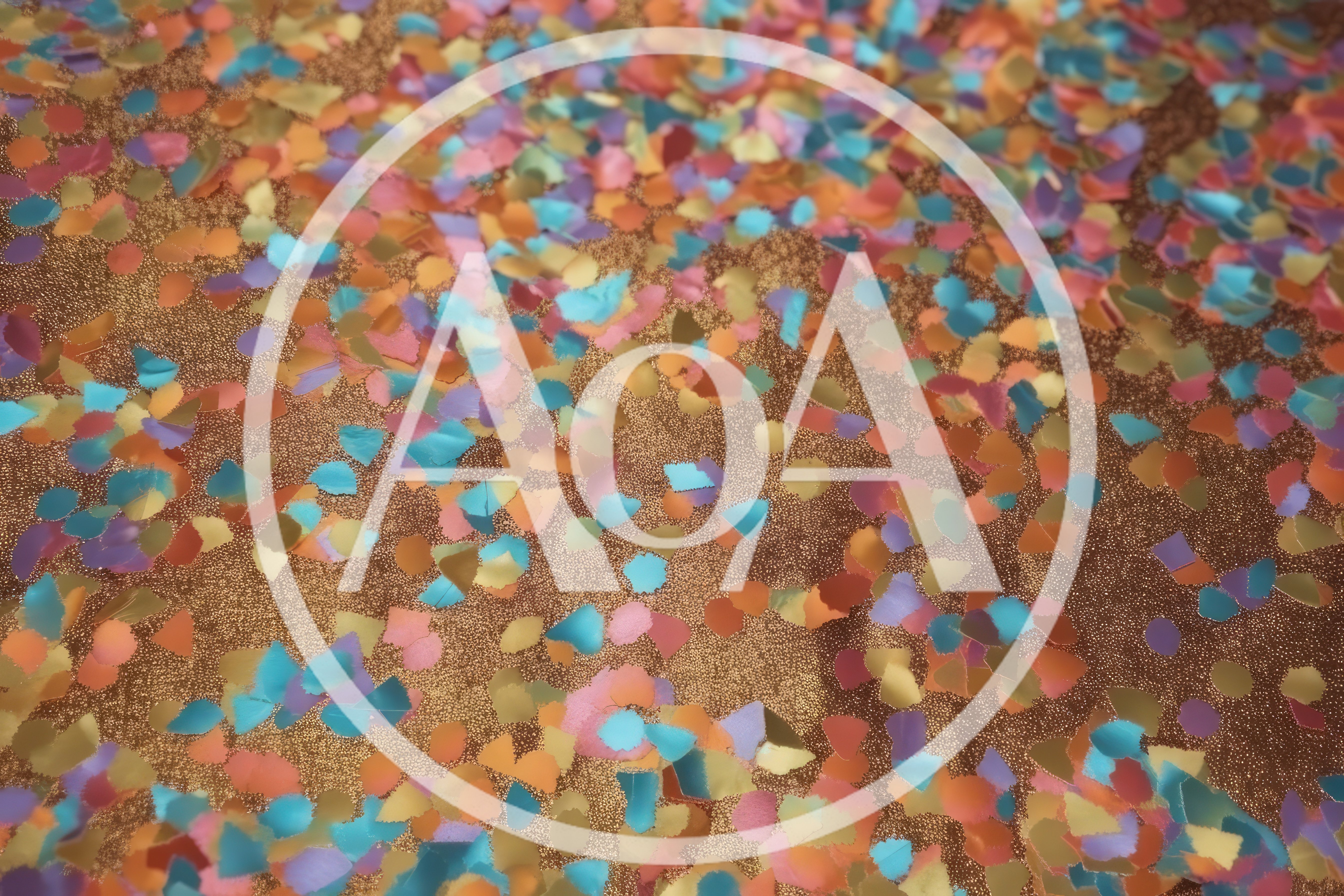 Colorful Confetti Scattered Over A Shimmering Gold Surface