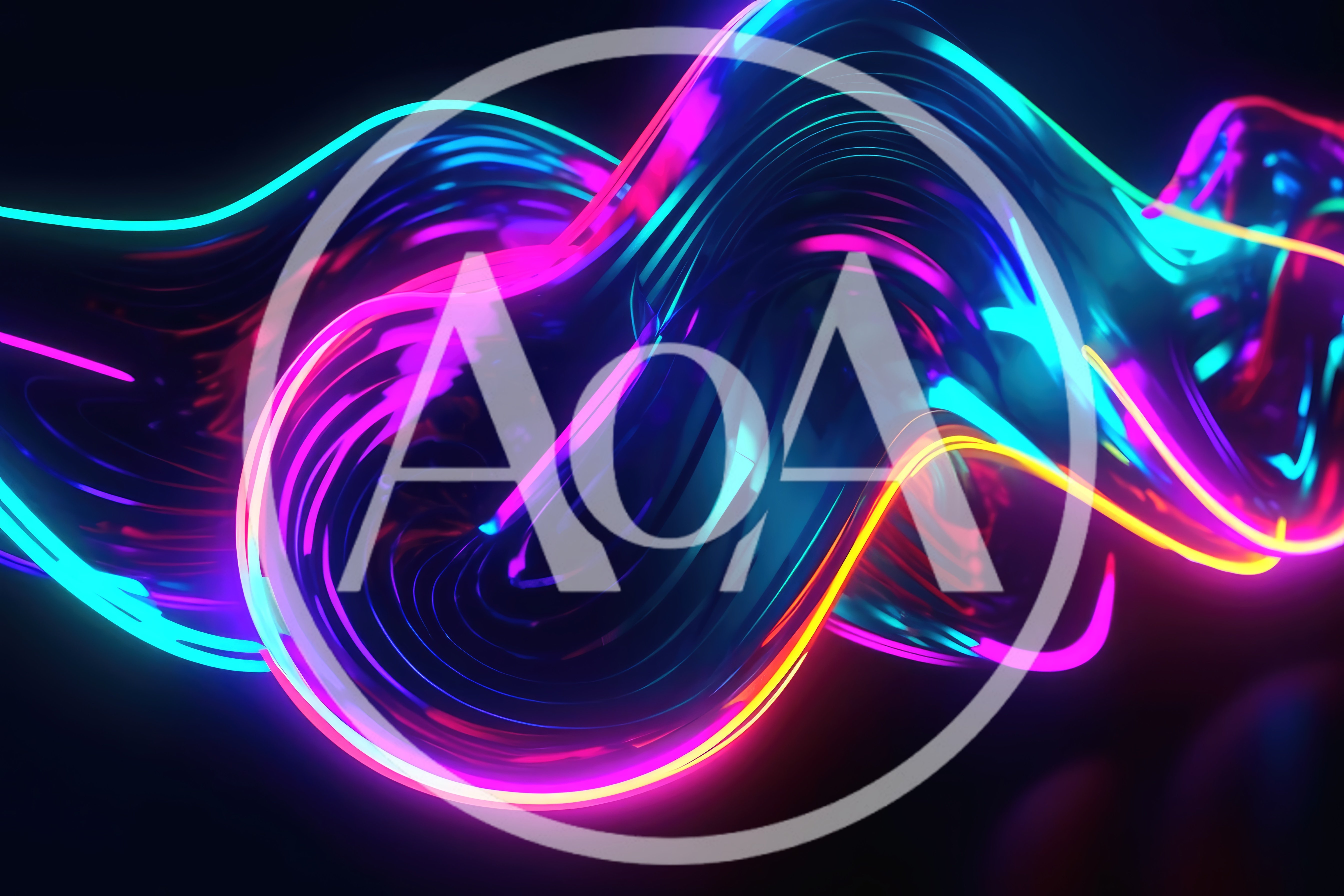 Abstract Neon Light Trails In Motion