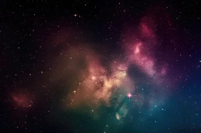 Vibrant Nebula Cloud In Deep Space