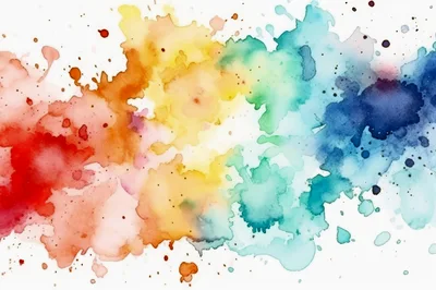 Abstract Watercolor Rainbow Gradient Paint Splatter Background