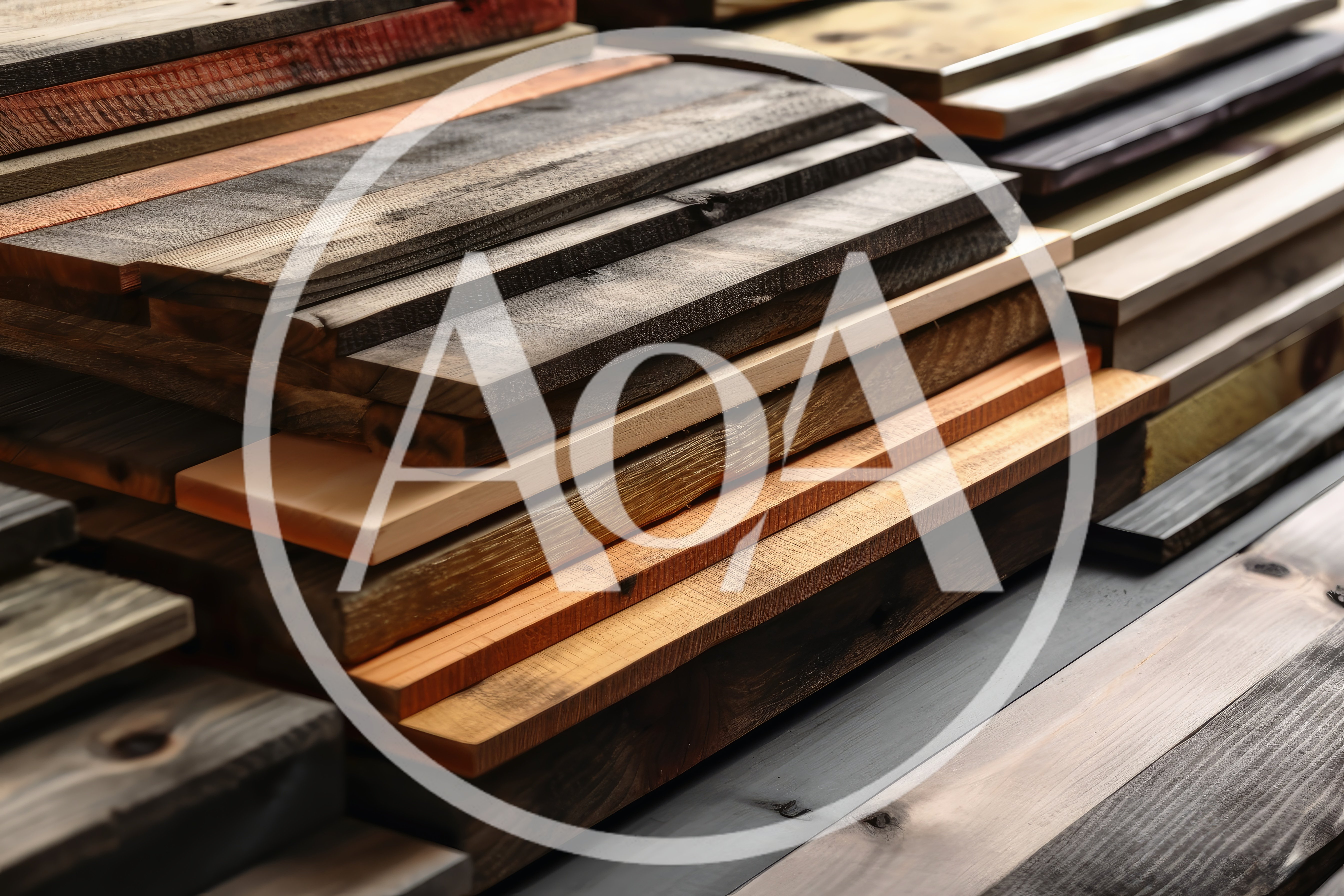 Stacked Assorted Wooden Planks In A Workshop