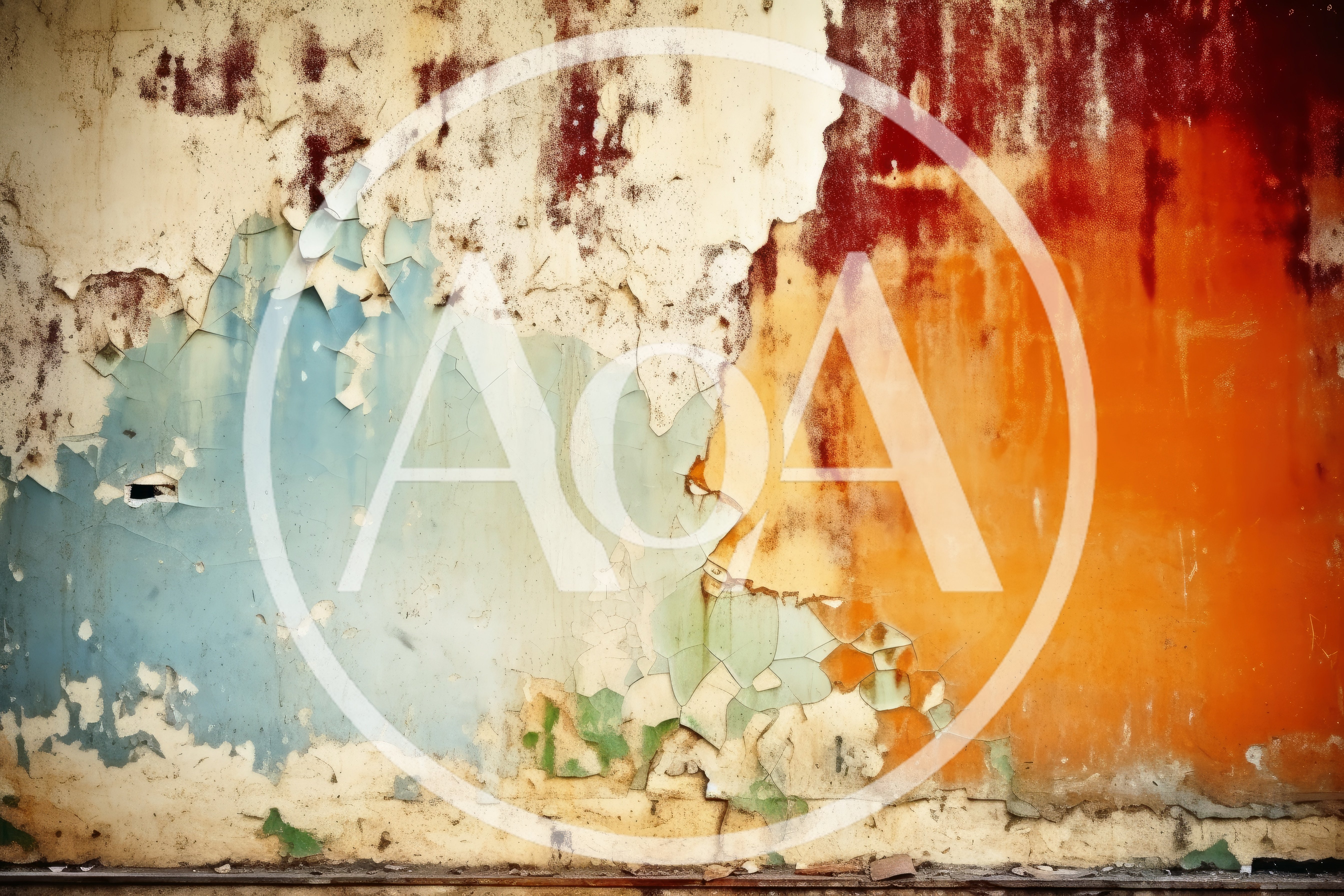 Weathered Wall With Peeling Paint And Vibrant Colors