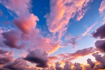 Vibrant Sunset Sky With Pink And Orange Clouds