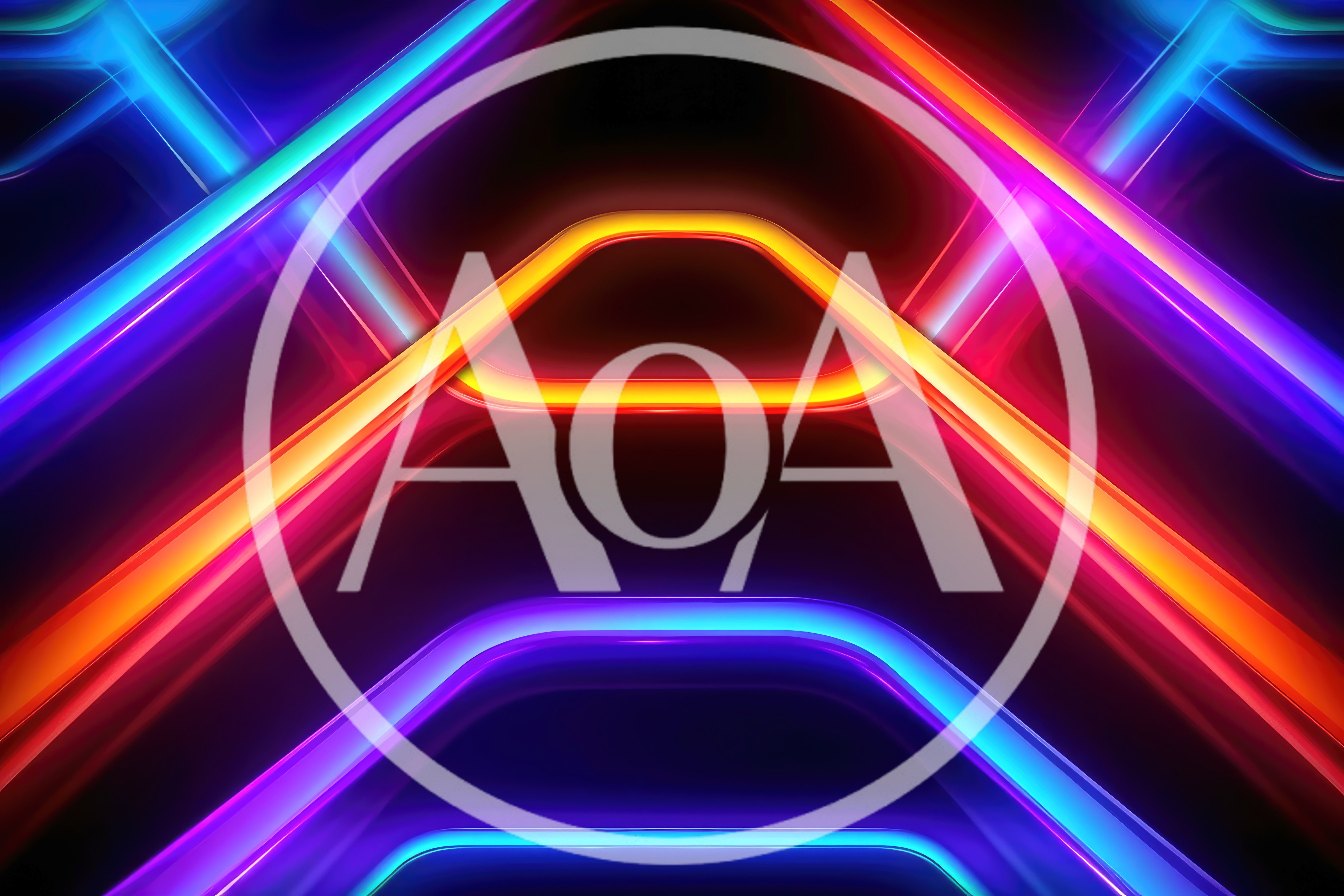 Abstract Neon Light Trails In Geometric Patterns