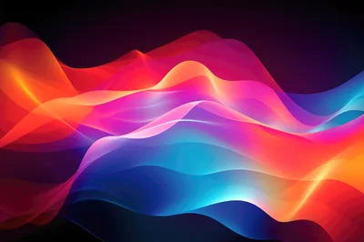 Abstract Colorful Wavy Fluid Motion Background