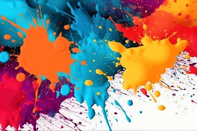 Vibrant Multi-Colored Paint Splatter Abstract Background