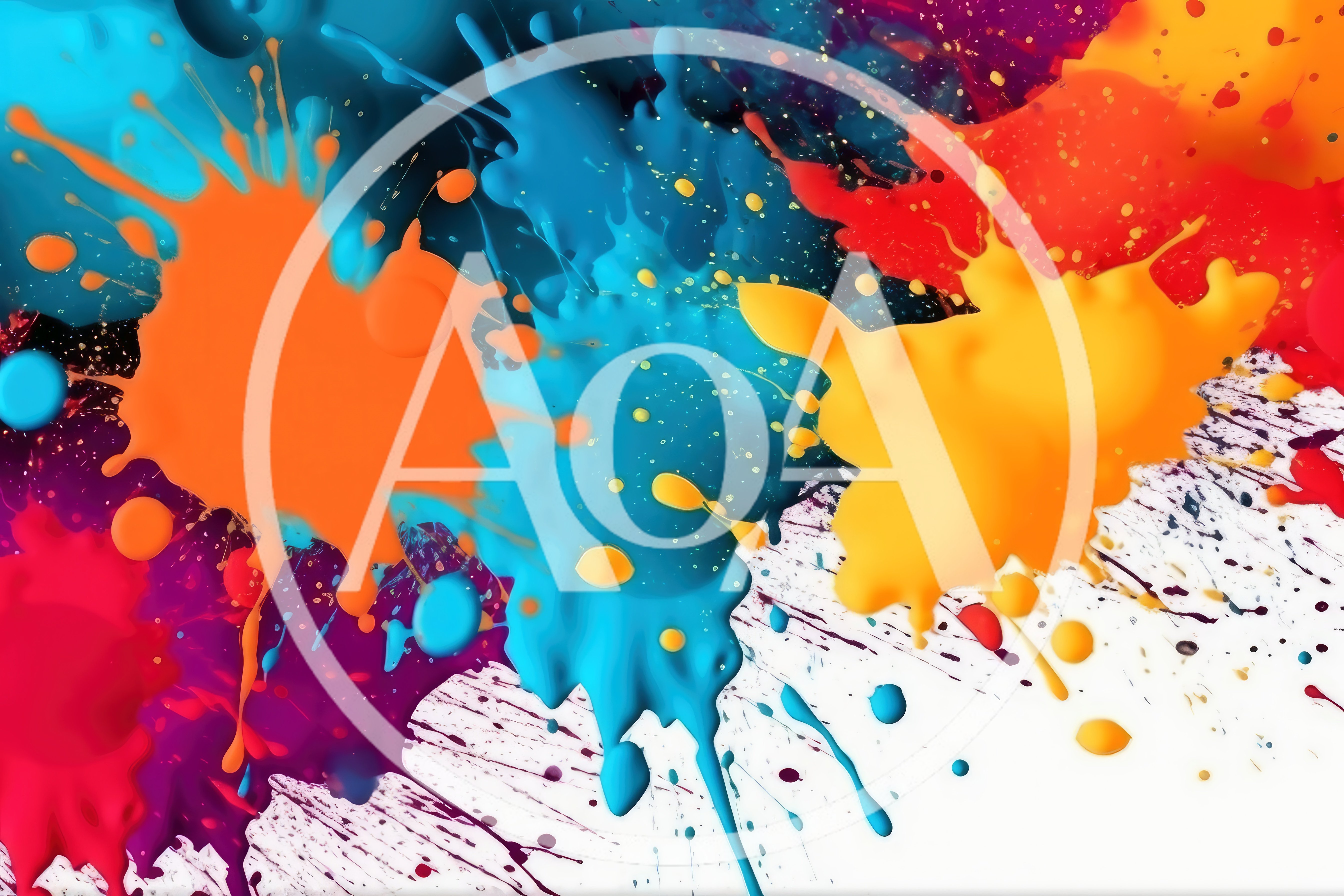 Vibrant Multi-Colored Paint Splatter Abstract Background