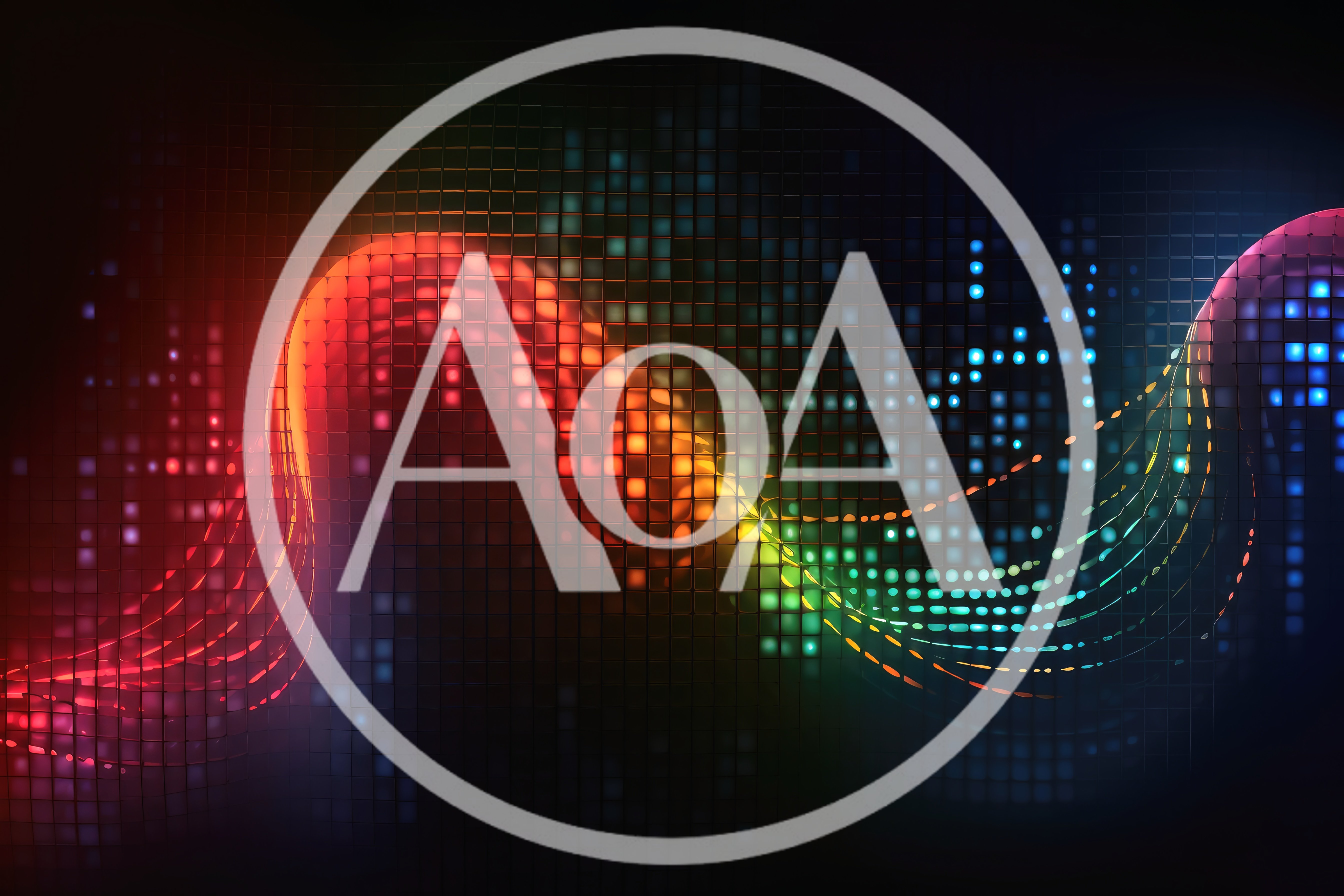 Abstract Digital Wave With Glowing Colorful Grid Pattern