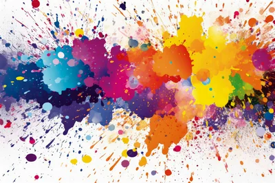 Vibrant Multi-Colored Watercolor Paint Splatter Background