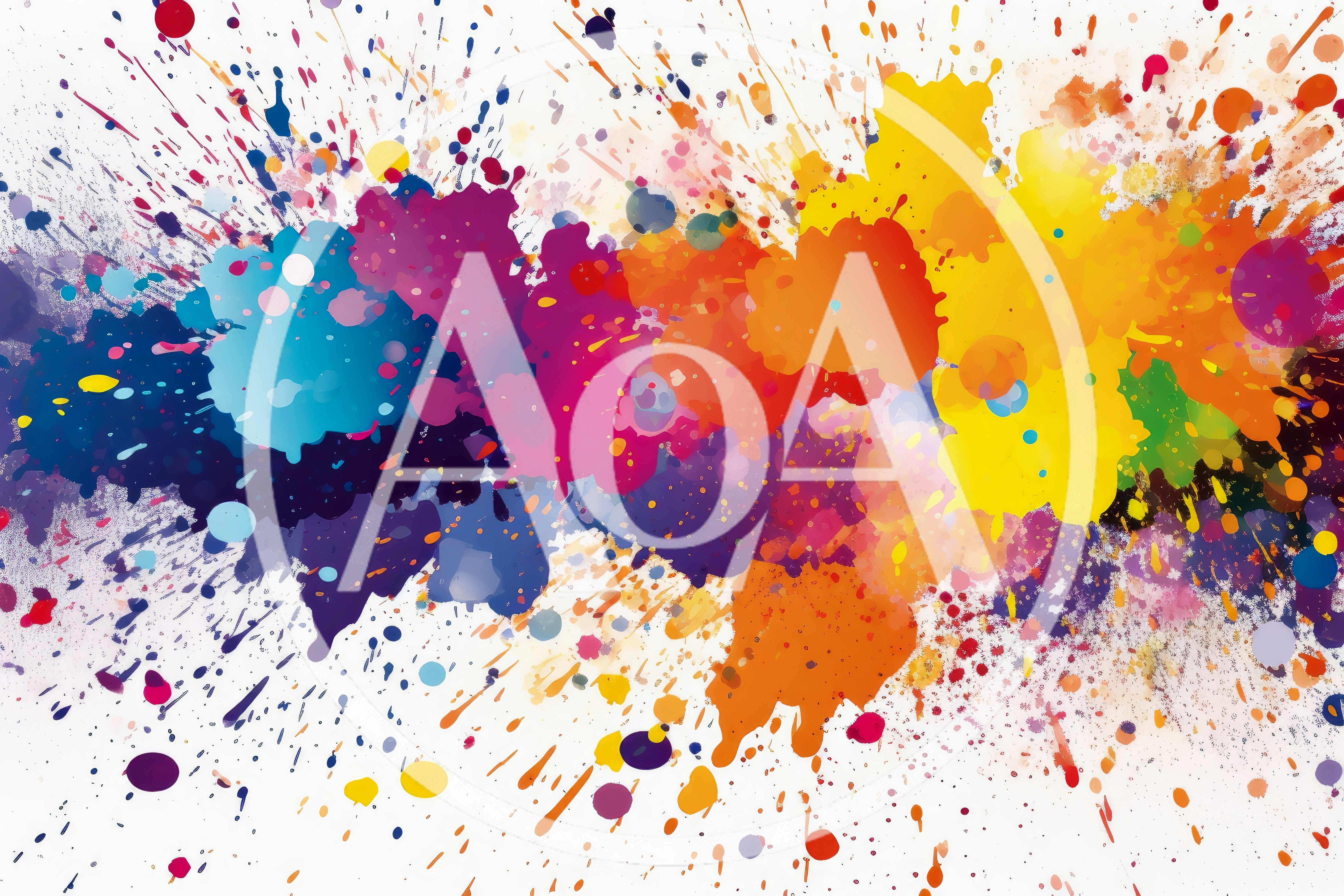 Vibrant Multi-Colored Watercolor Paint Splatter Background