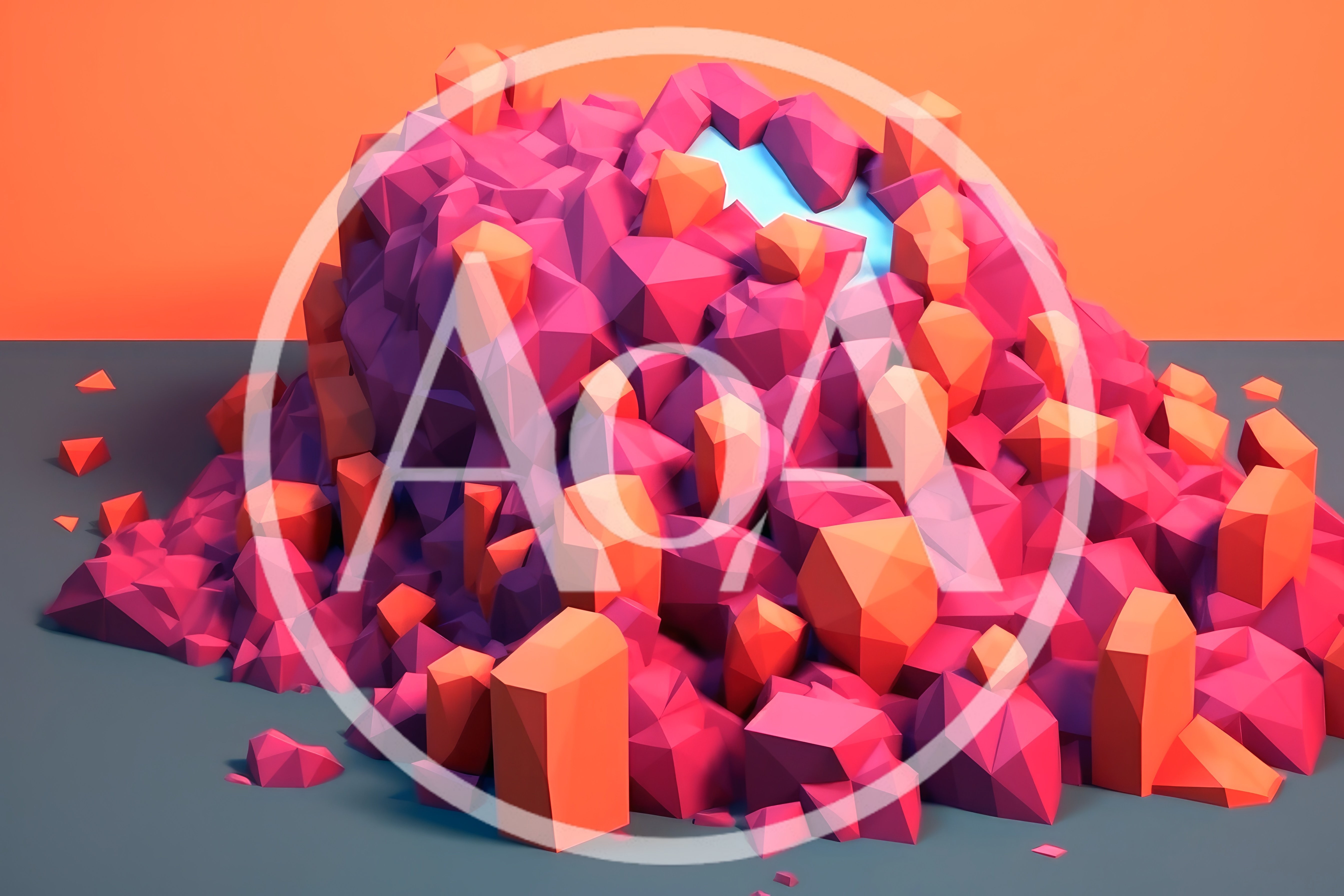 Abstract Low Poly Geometric Crystal Mountain Formation