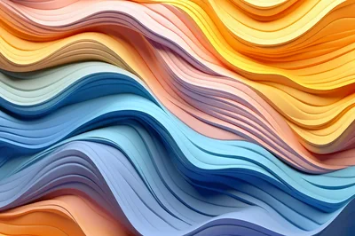 Abstract Wavy Layers With Gradient Color Flow