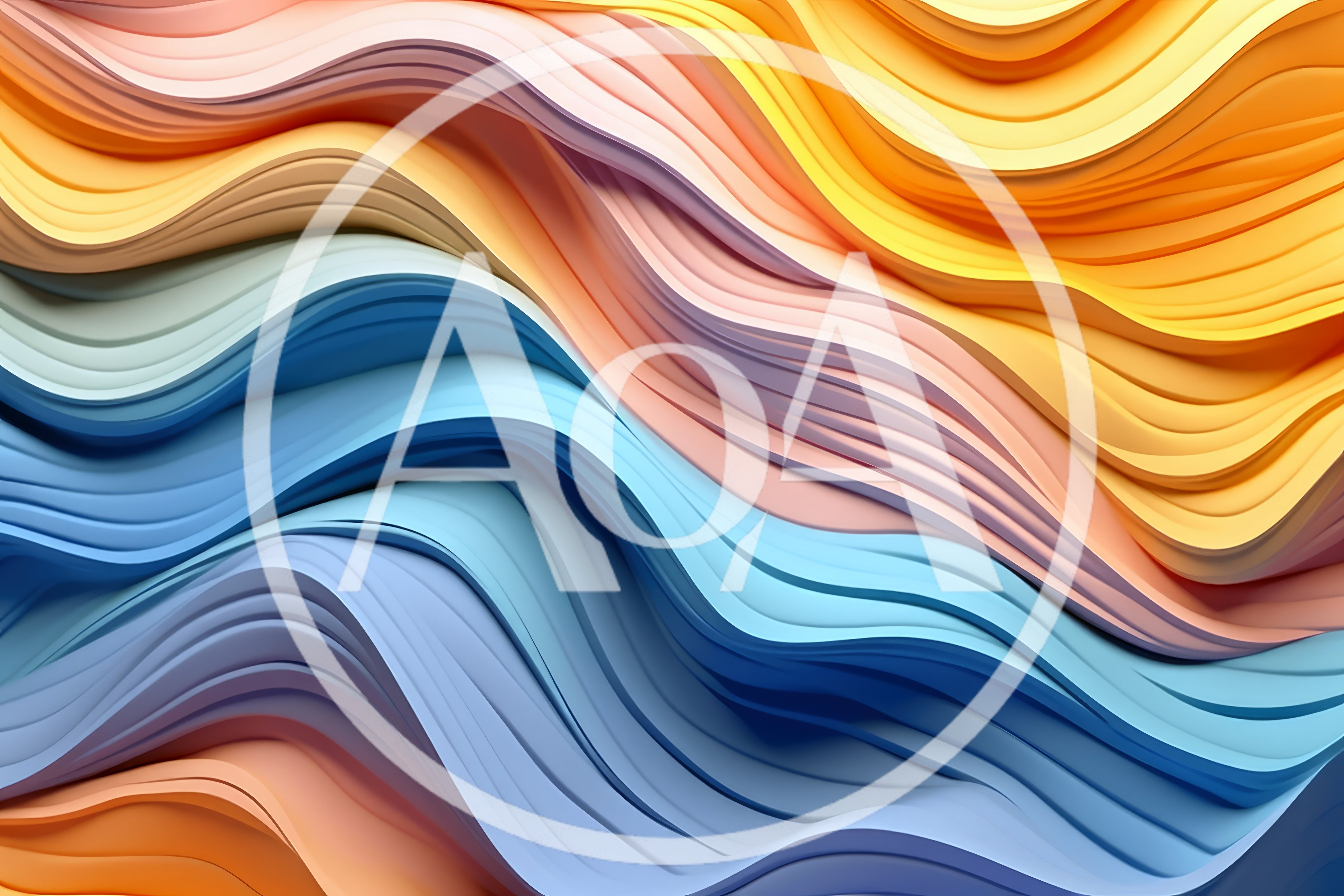 Abstract Wavy Layers With Gradient Color Flow