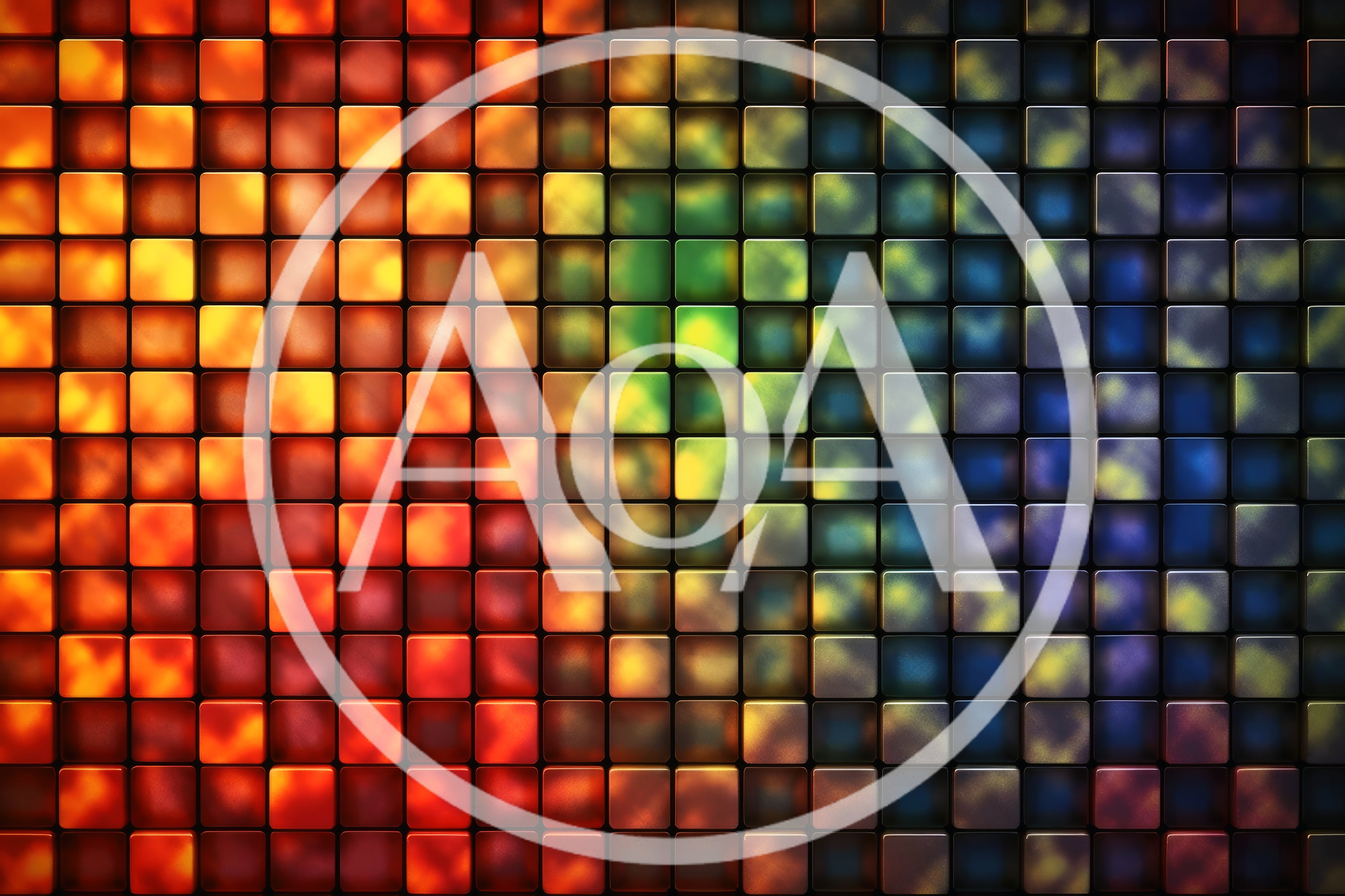 Abstract Glowing Multi Colored Square Grid Background