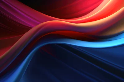 Abstract Fluid Waves With Red And Blue Gradient